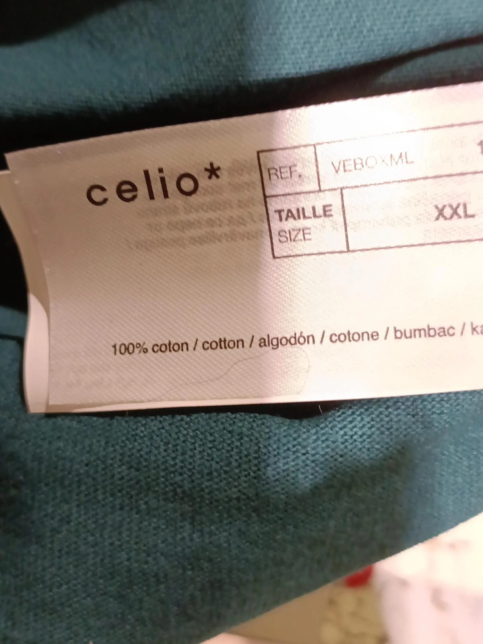 Celio Men's T-Shirt XXL Green 100% Cotton Basic - Image 6