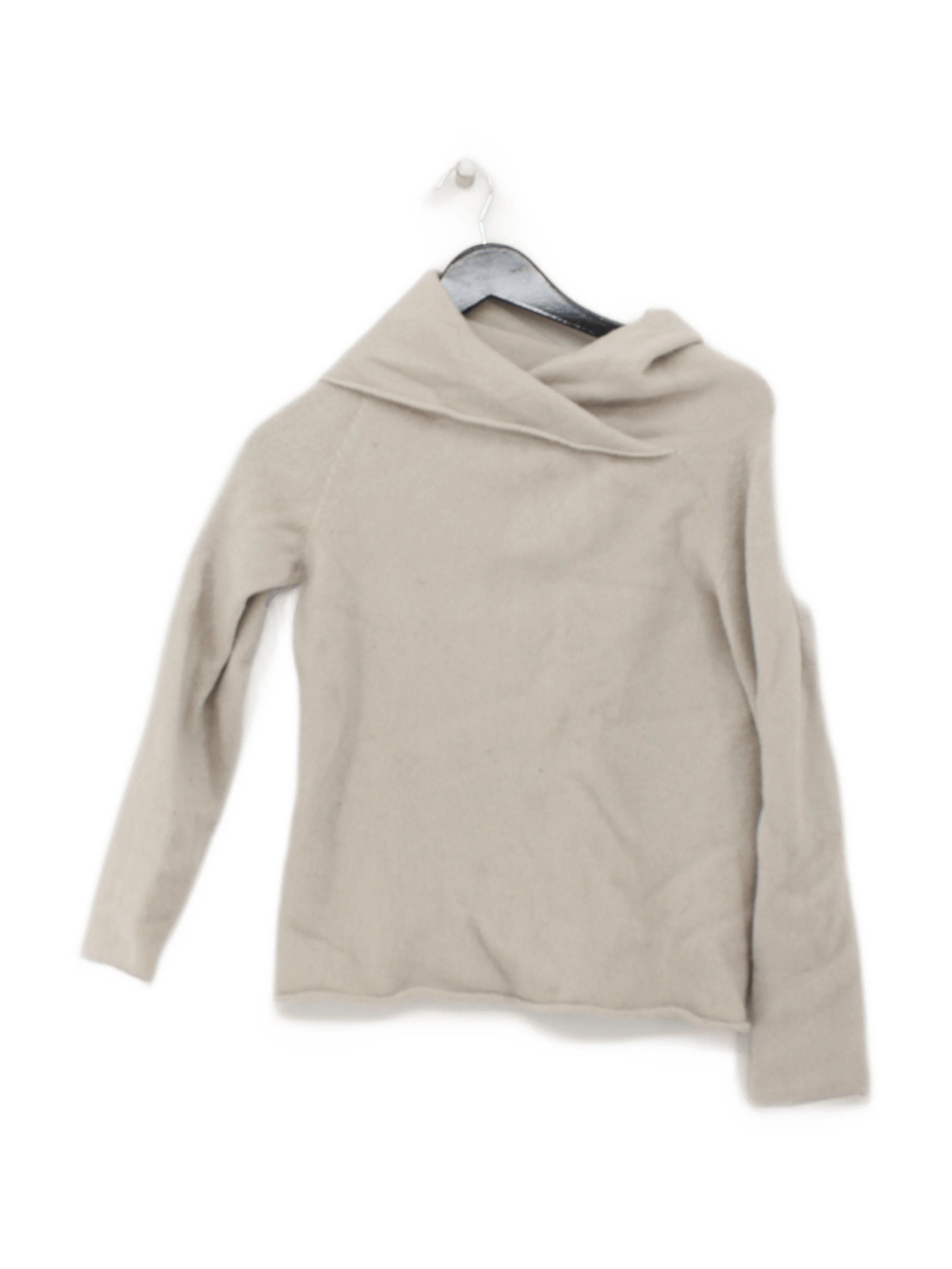 Celtic & Co Women's Jumper M Cream 100% Wool Roll Neck Pullover
