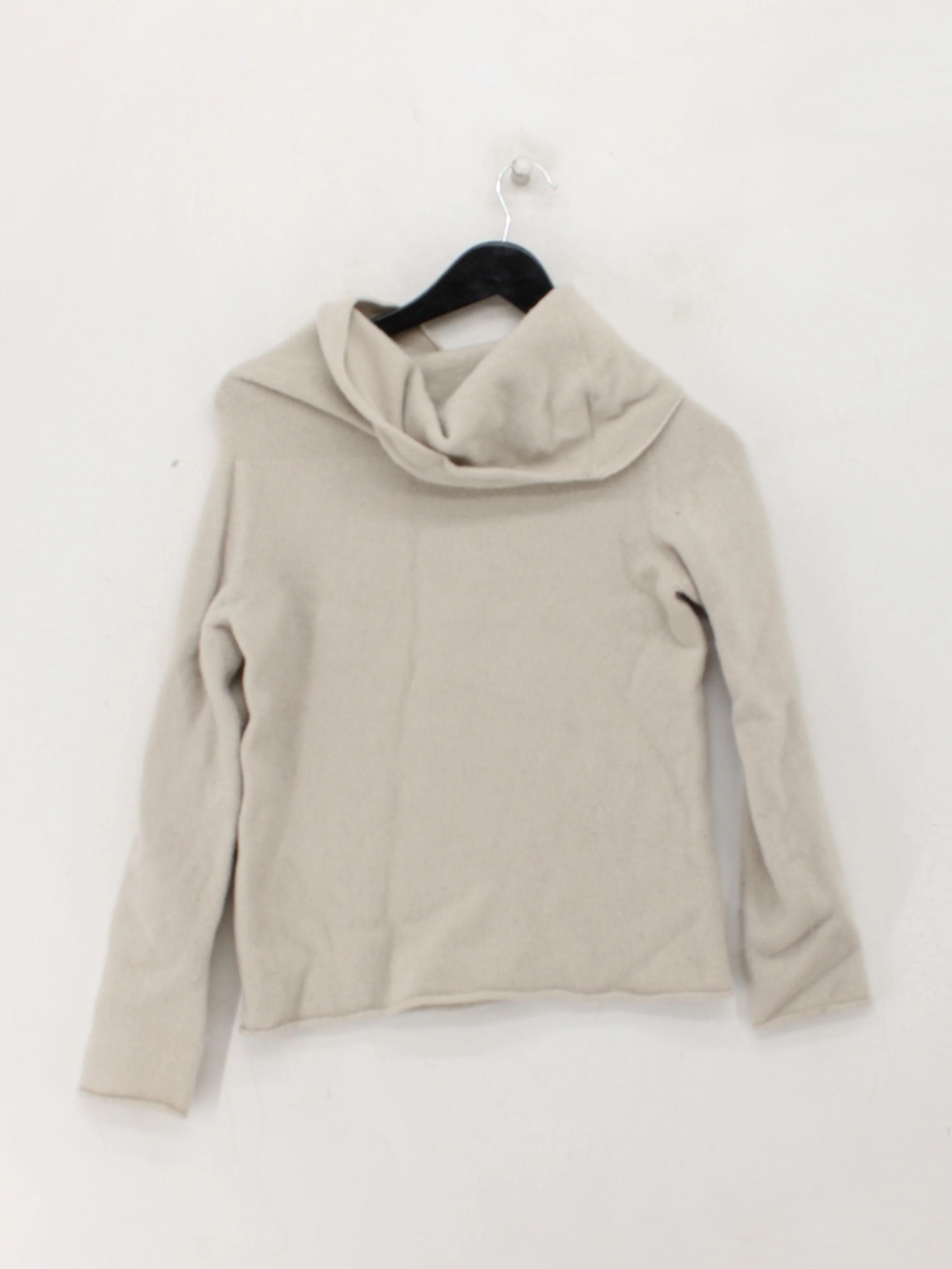 Celtic & Co Women's Jumper M Cream 100% Wool Roll Neck Pullover - Image 2