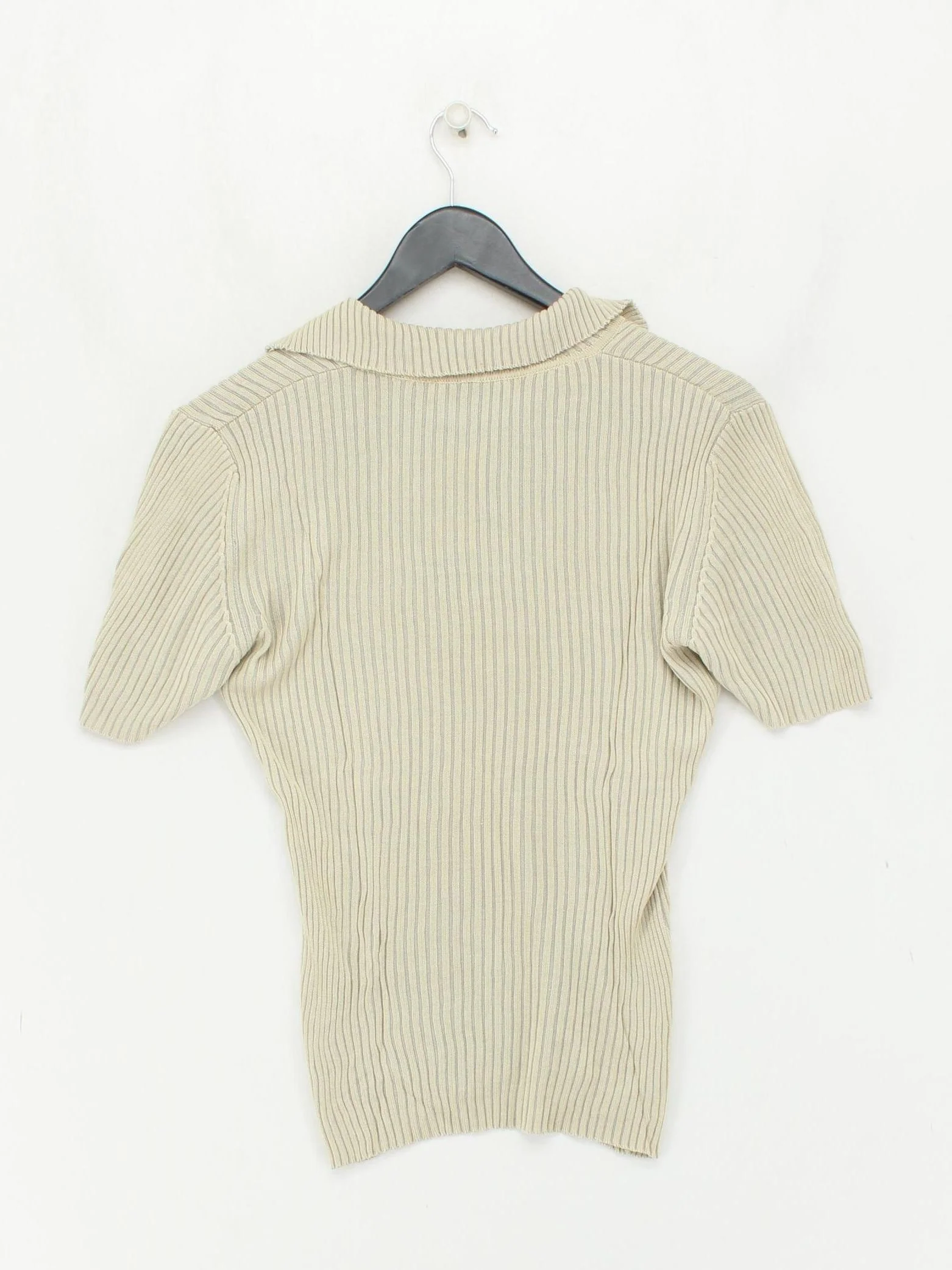 Cerruti 1881 Men's Polo M Cream 100% Silk Basic - Image 2