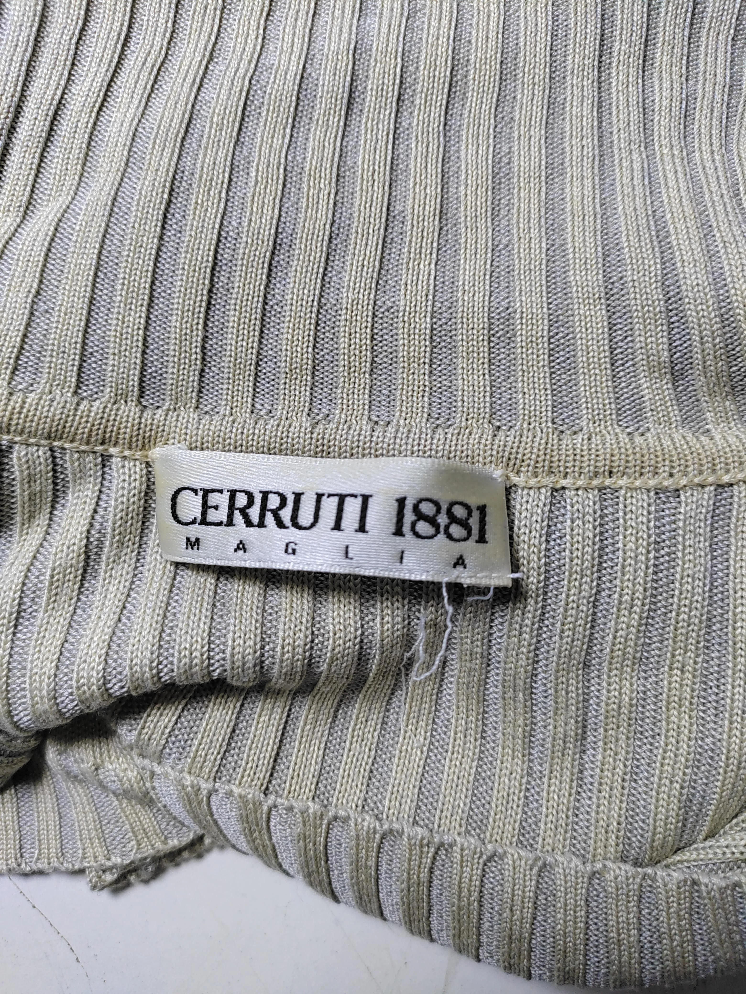 Cerruti 1881 Men's Polo M Cream 100% Silk Basic - Image 5