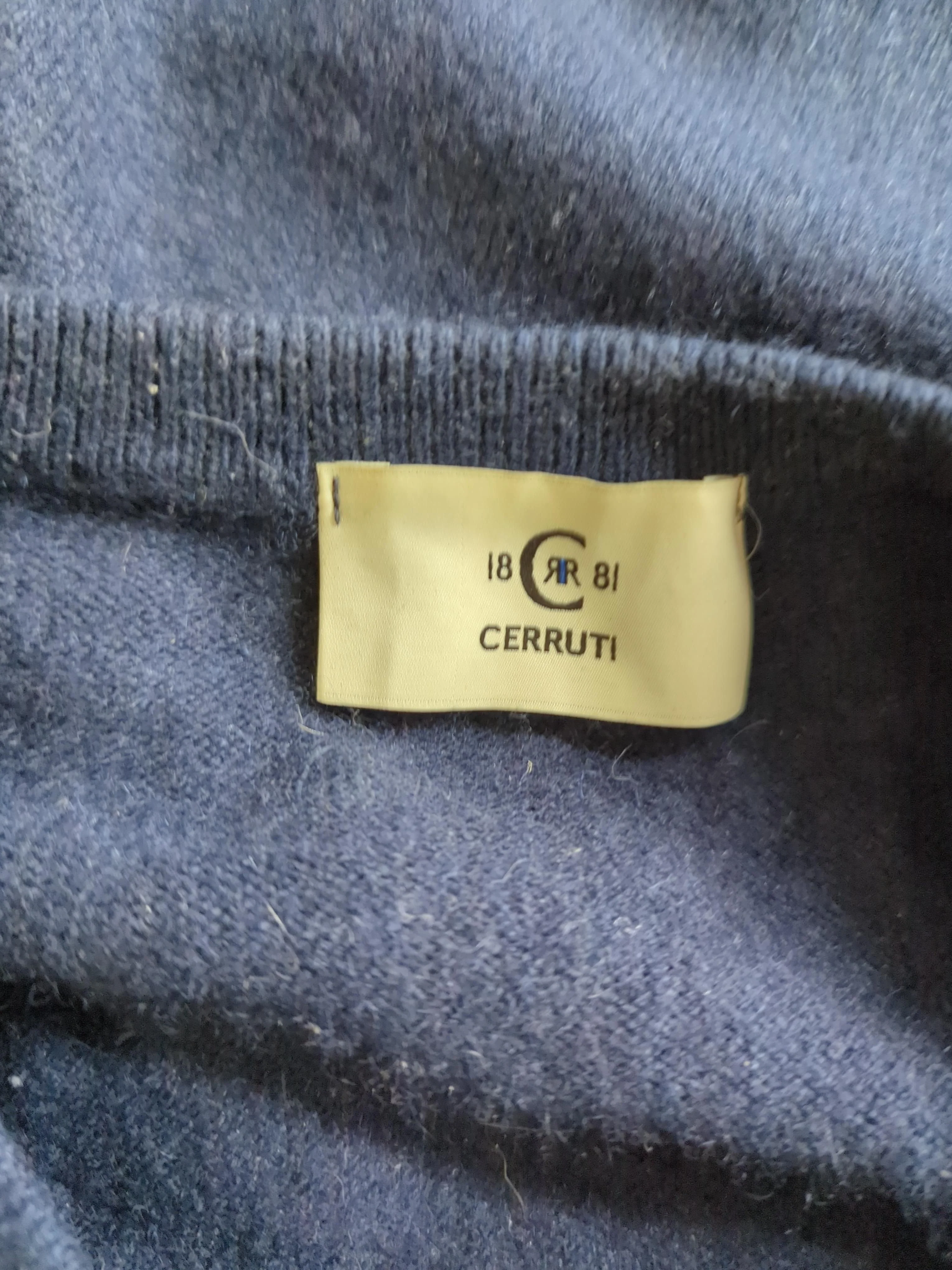 Cerruti Men's Jumper L Blue 100% Cashmere V-Neck Pullover - Image 5