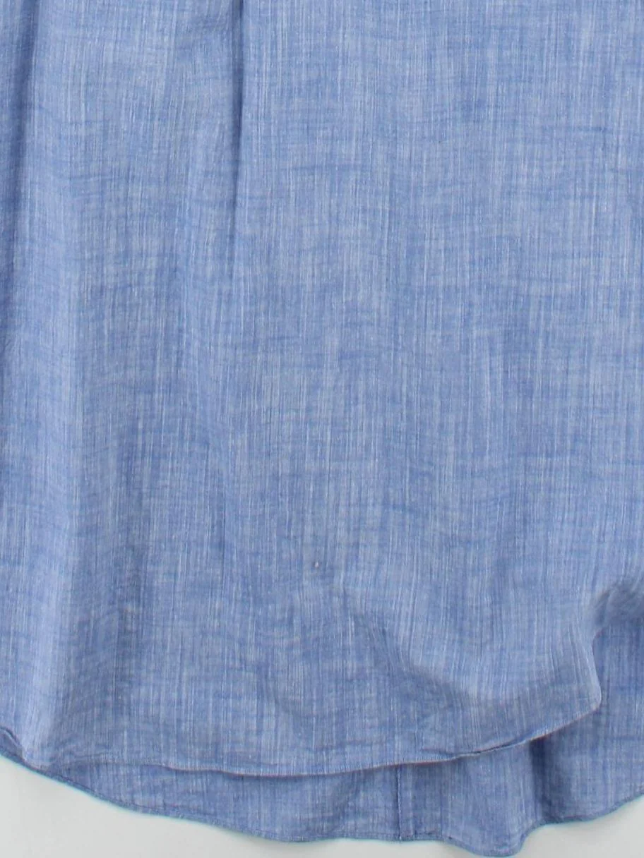 Chalk Women's Top Blue Cotton with Linen 3/4 Sleeve V-Neck Tunic - Image 4