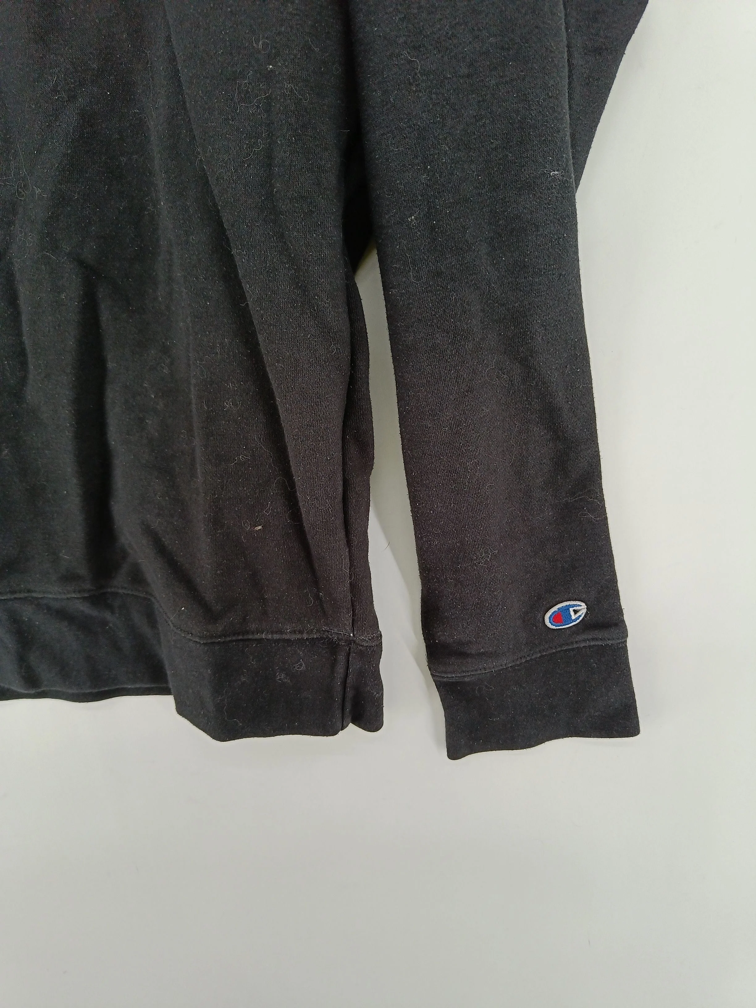 Champion Men's Hoodie L Black Cotton with Polyester Pullover - Image 5