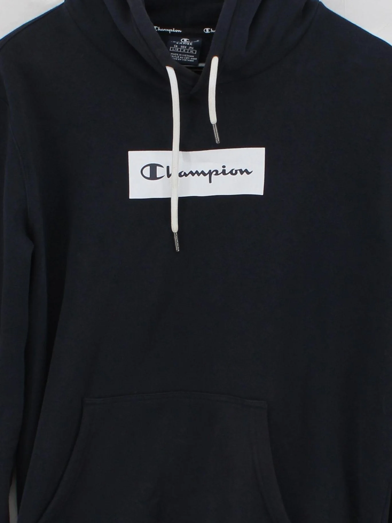 Champion Men's Hoodie L Black Graphic 100% Cotton Pullover - Image 3