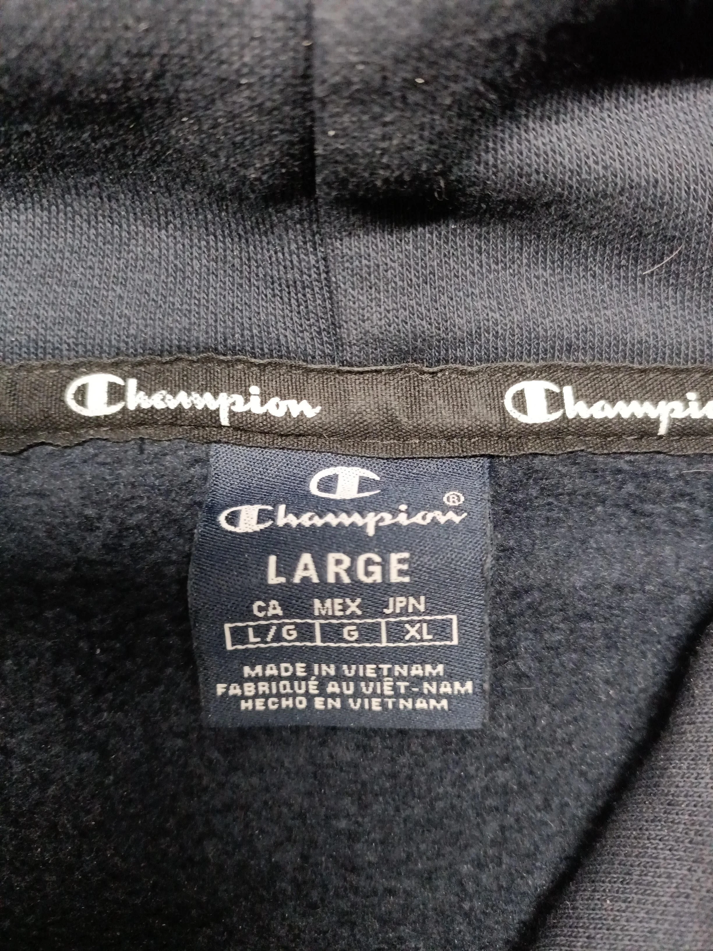 Champion Men's Hoodie L Black Graphic 100% Cotton Pullover - Image 5