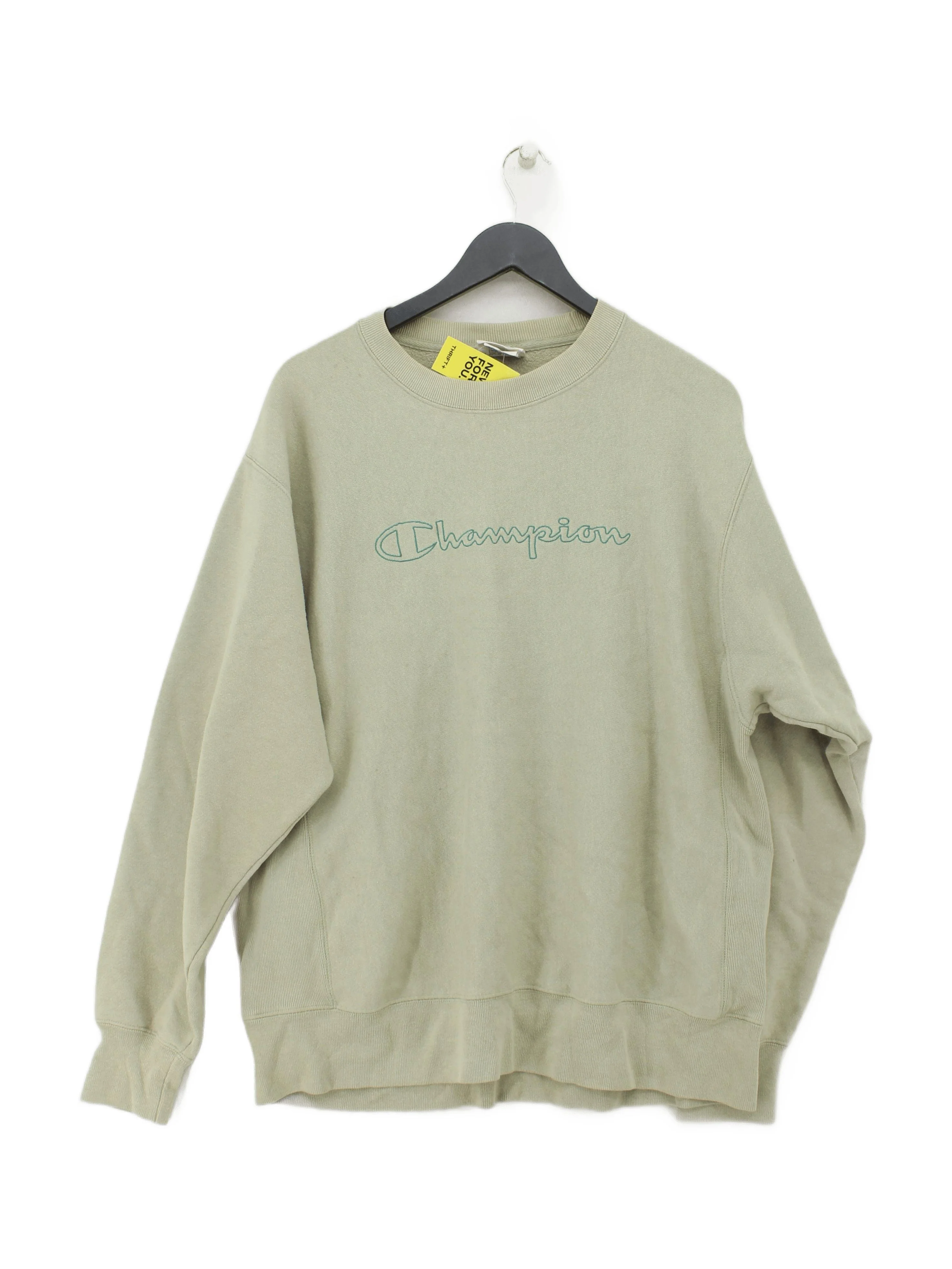 Champion Men's Hoodie L Green Graphic 100% Cotton Pullover