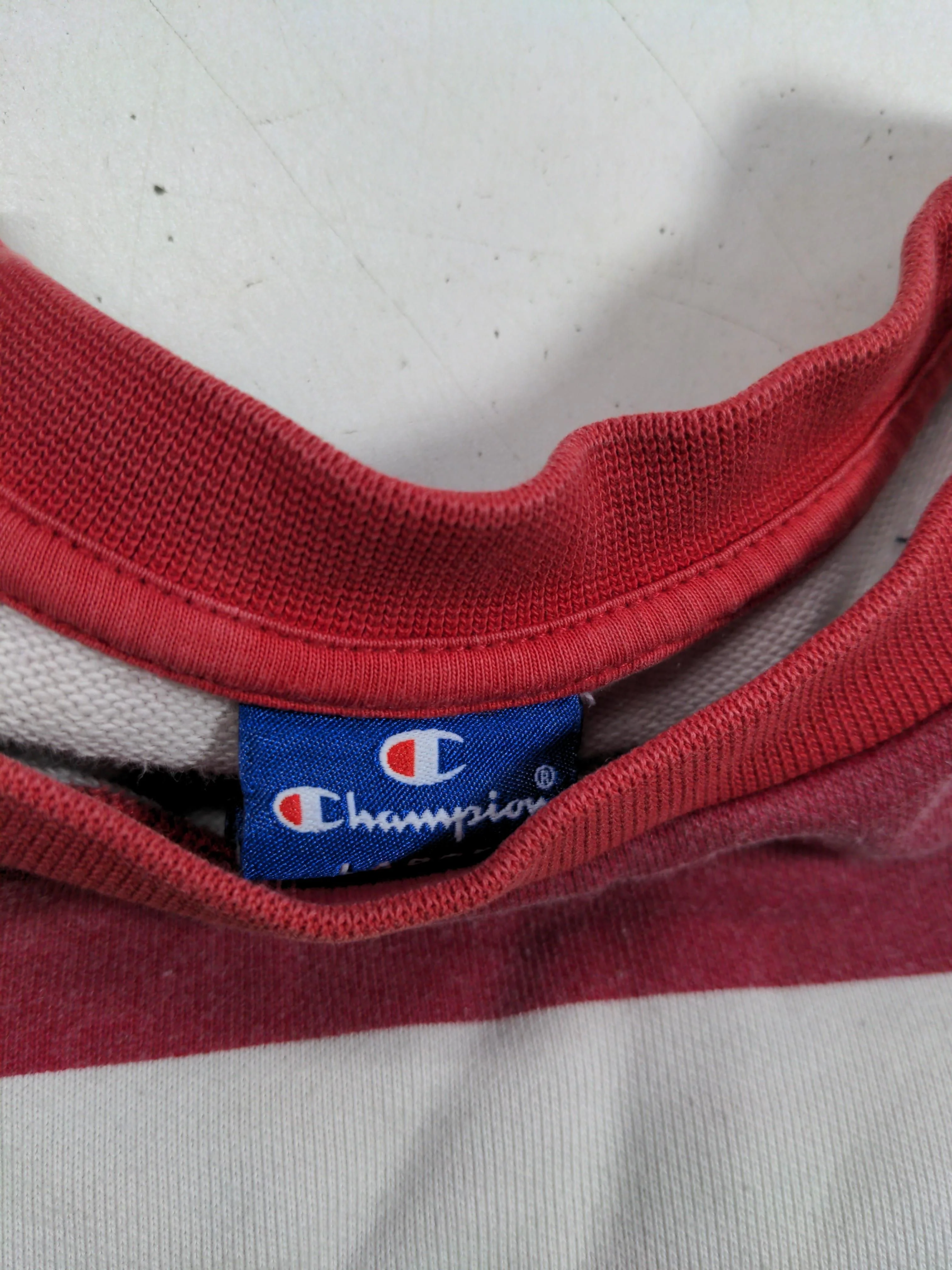 Champion Men's Hoodie L Multi Striped 100% Cotton Pullover - Image 6