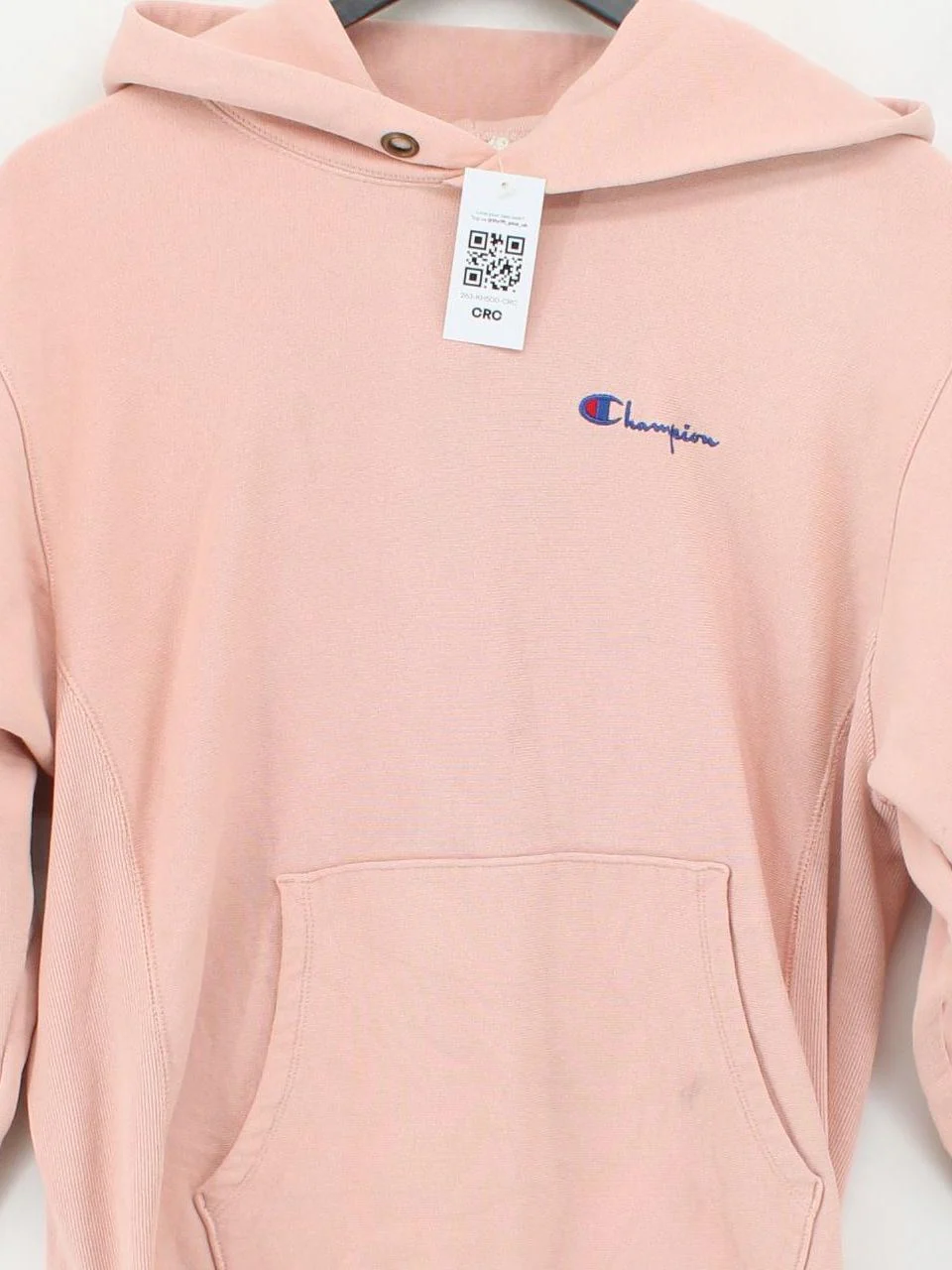 Champion Men's Hoodie L Pink 100% Cotton Pullover - Image 3
