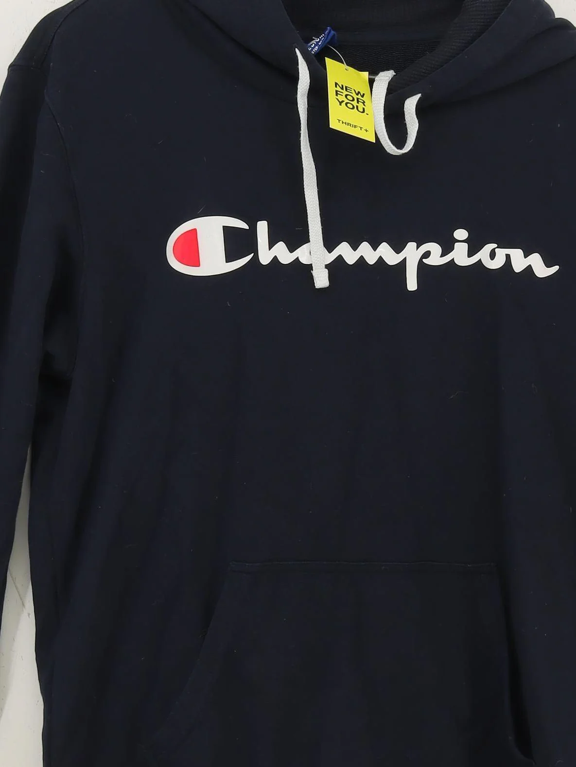 Champion Men's Hoodie M Blue Cotton with Polyester Pullover - Image 3