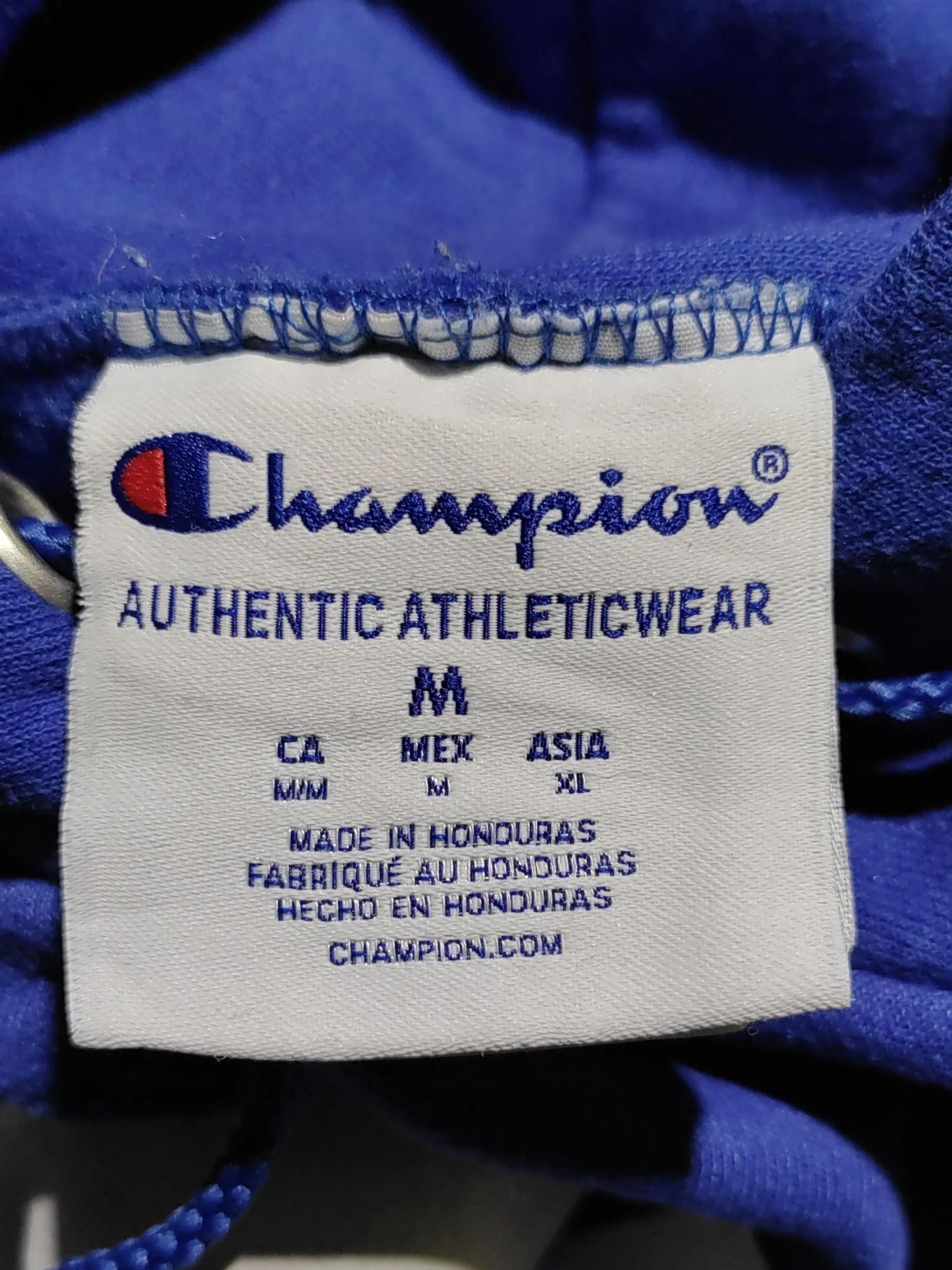 Champion Men's Hoodie M Blue Graphic Cotton with Polyester Pullover - Image 8