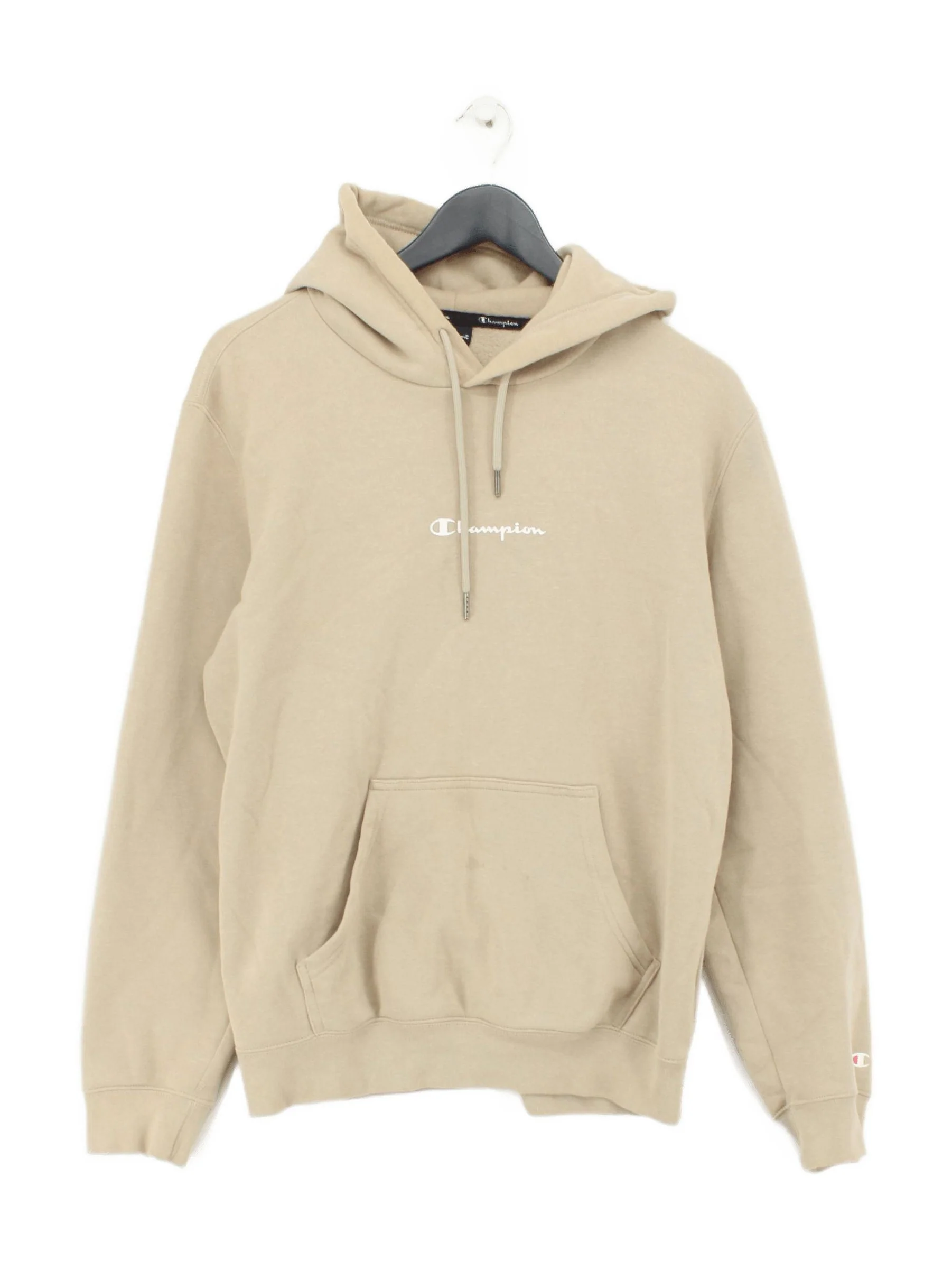 Champion Men's Hoodie M Tan Cotton with Polyester Pullover