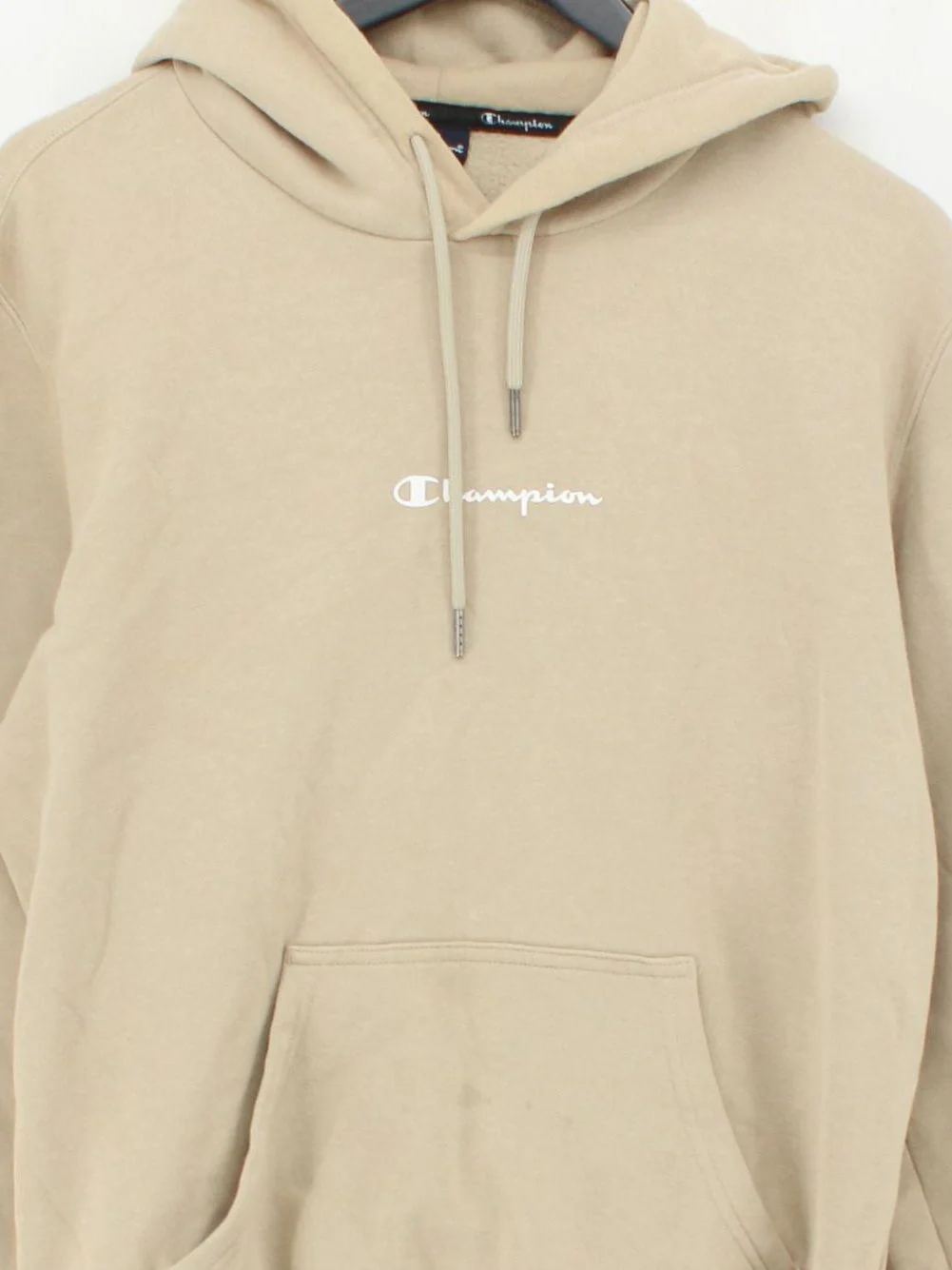 Champion Men's Hoodie M Tan Cotton with Polyester Pullover - Image 3