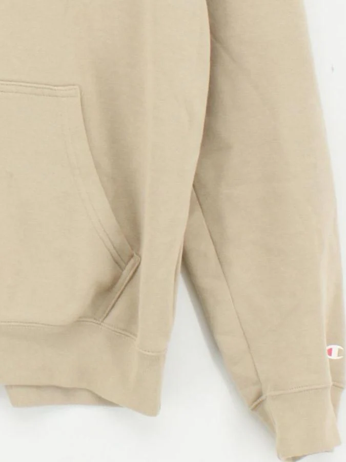Champion Men's Hoodie M Tan Cotton with Polyester Pullover - Image 4