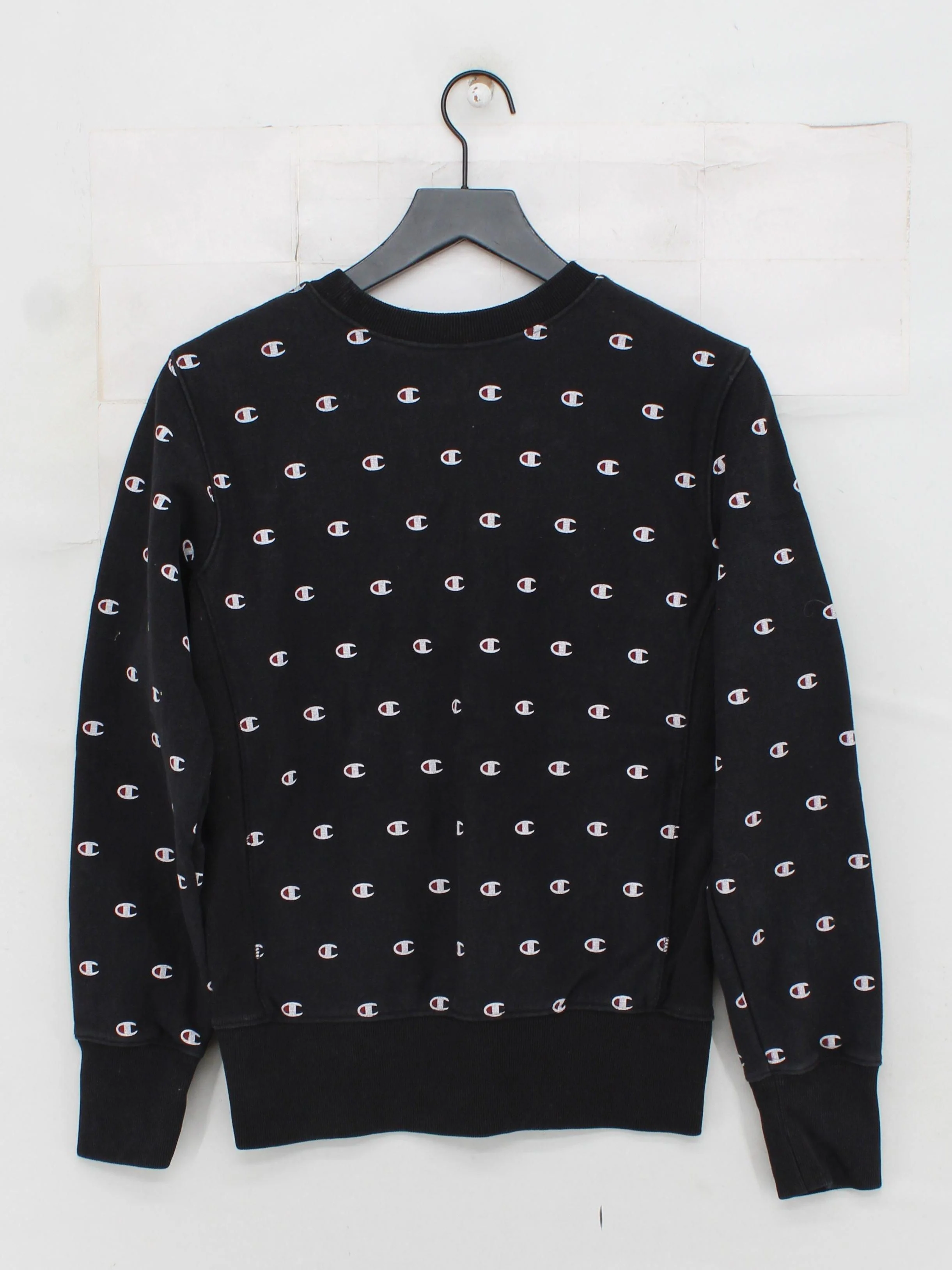 Champion Men's Hoodie S Black Graphic Cotton with Polyester Pullover - Image 2