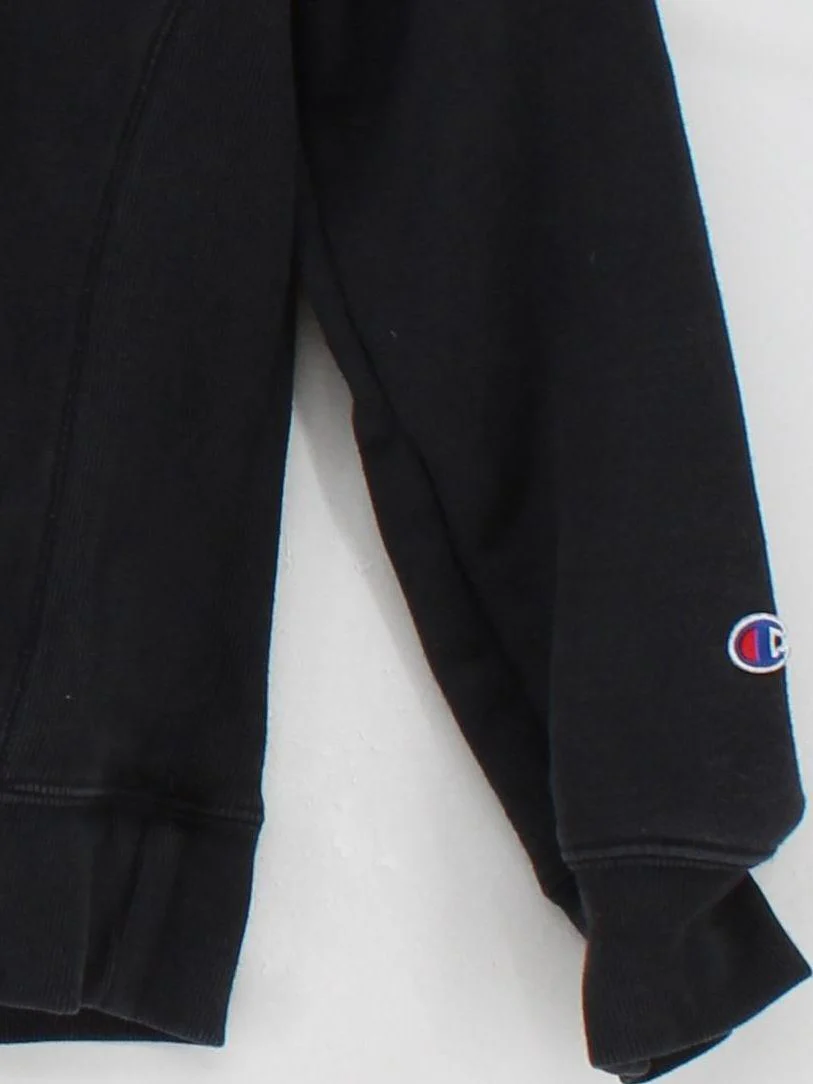 Champion Men's Hoodie S Black Graphic Cotton with Polyester Pullover - Image 4