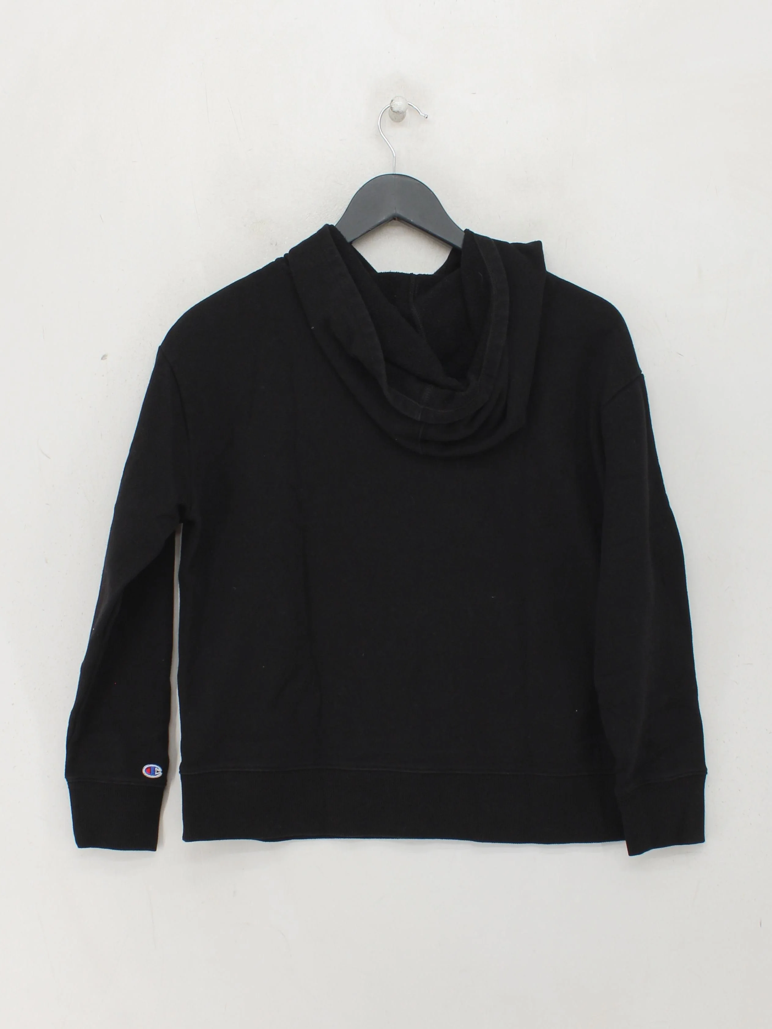 Champion Men's Hoodie S Black Graphic Cotton with Polyester Pullover - Image 2