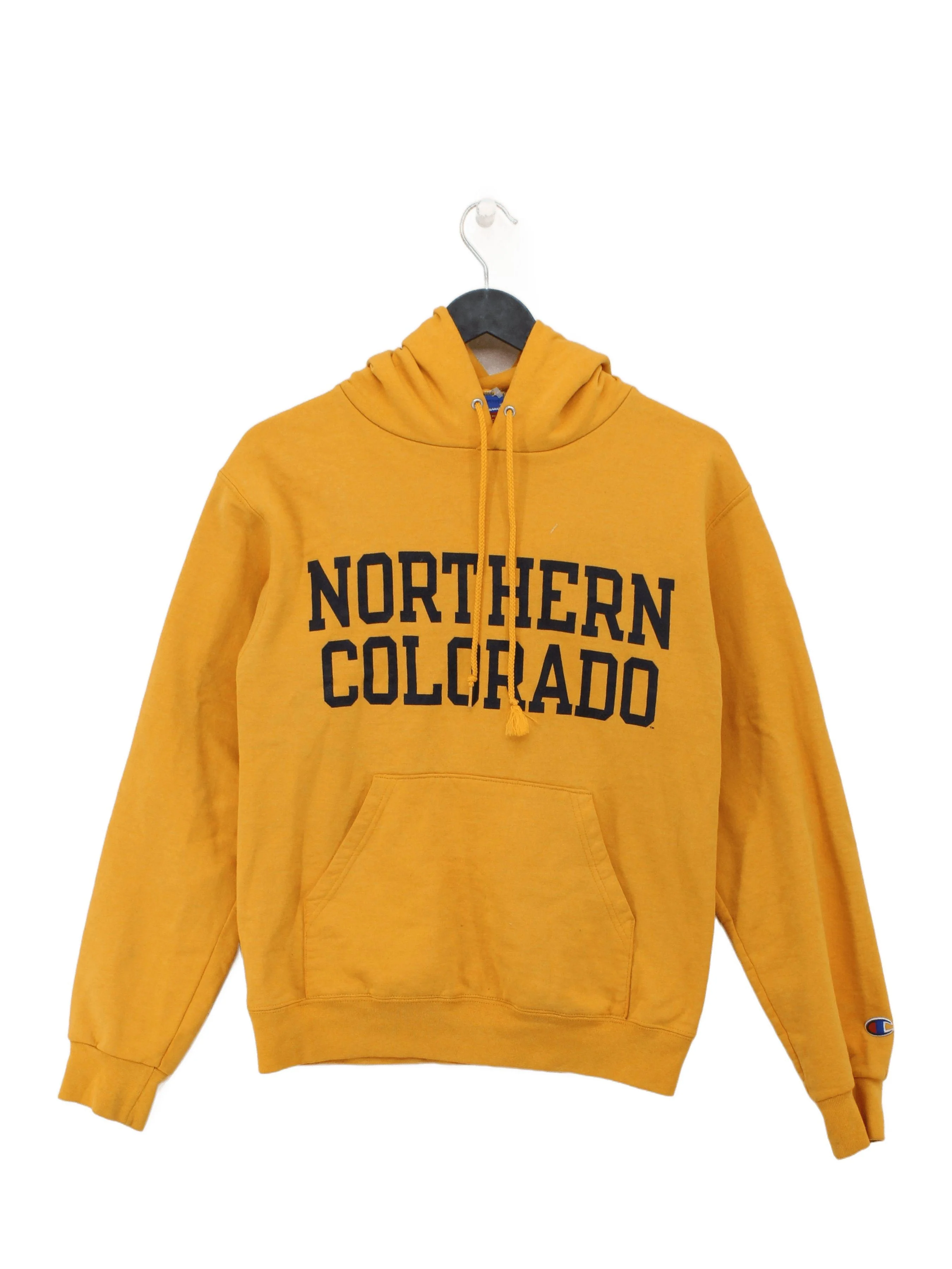 Champion Men's Hoodie S Yellow Graphic 100% Other Pullover