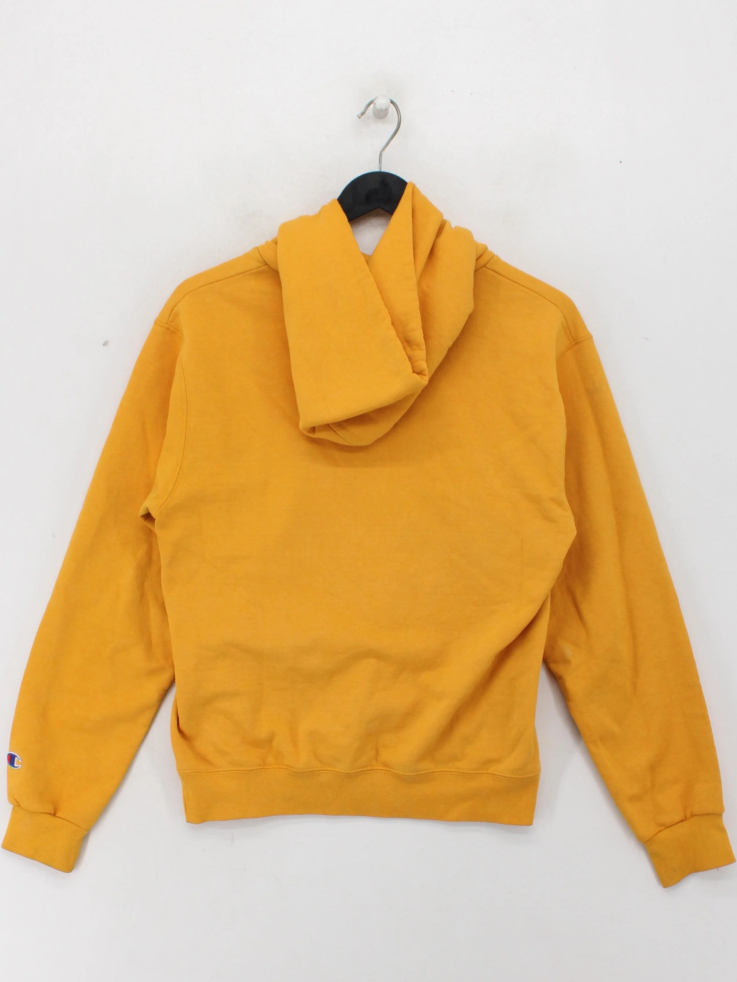 Champion Men's Hoodie S Yellow Graphic 100% Other Pullover - Image 2