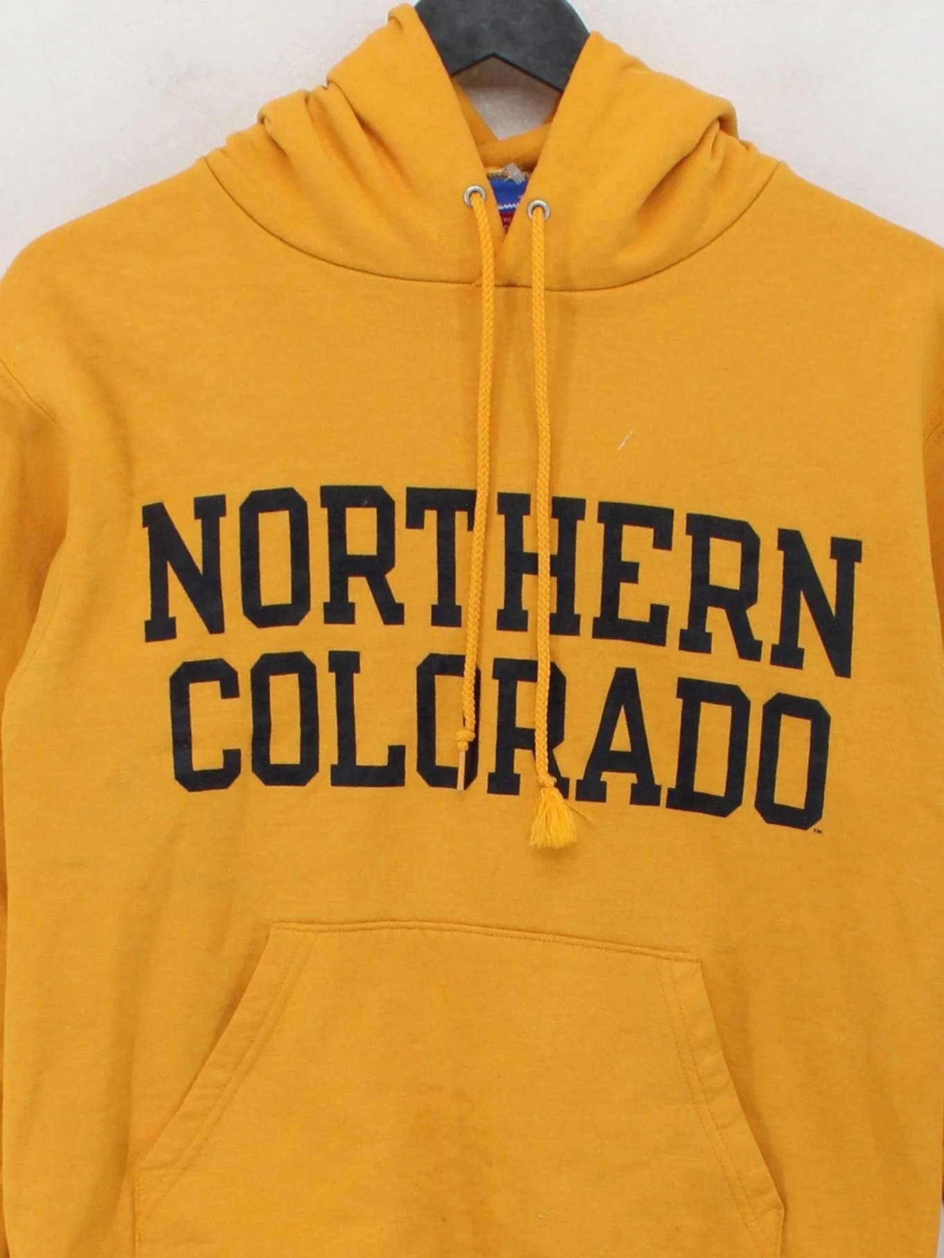 Champion Men's Hoodie S Yellow Graphic 100% Other Pullover - Image 3