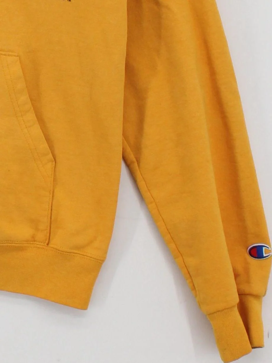 Champion Men's Hoodie S Yellow Graphic 100% Other Pullover - Image 4