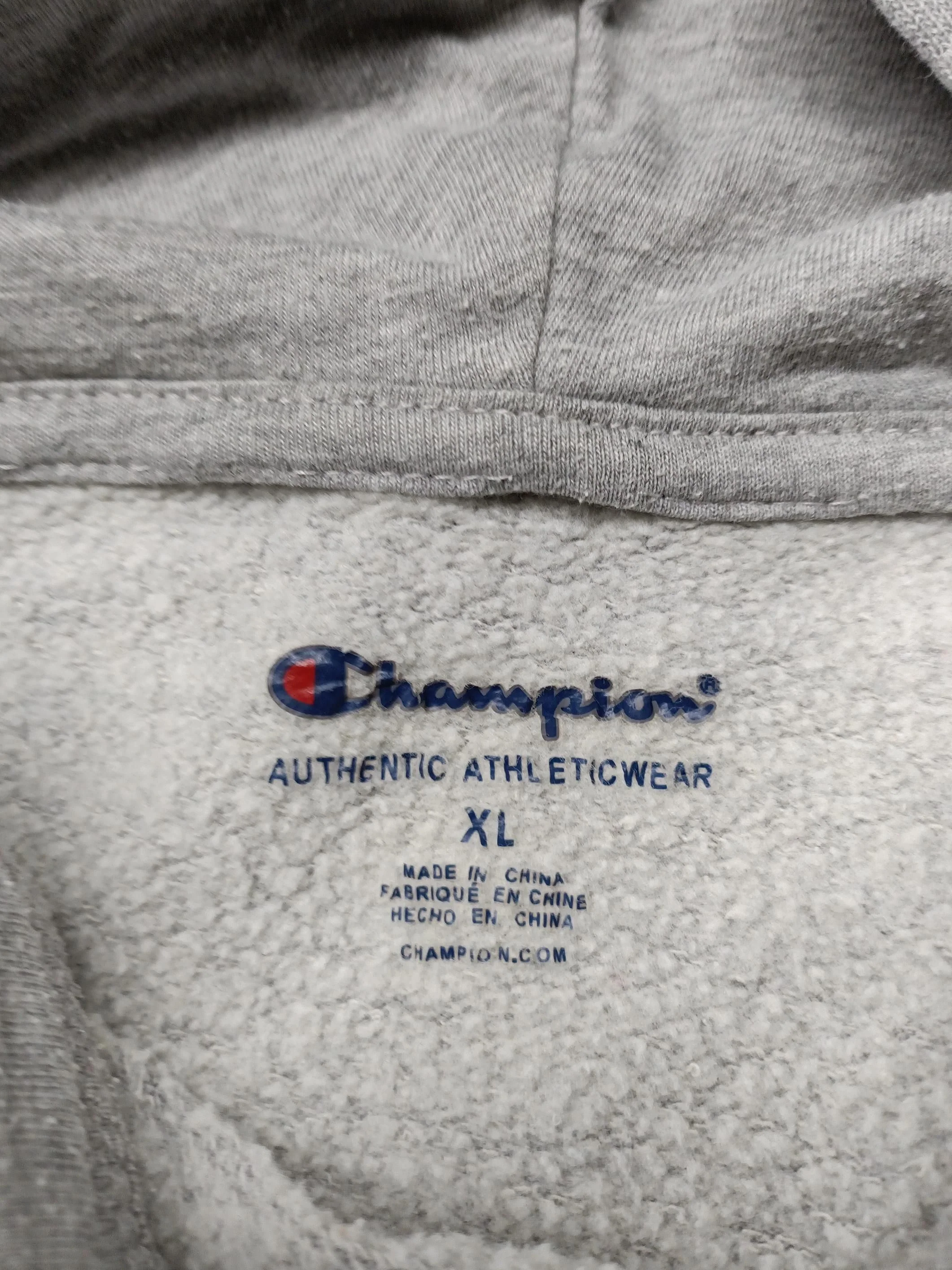 Champion Men's Hoodie XL Grey Graphic 100% Other Pullover - Image 5