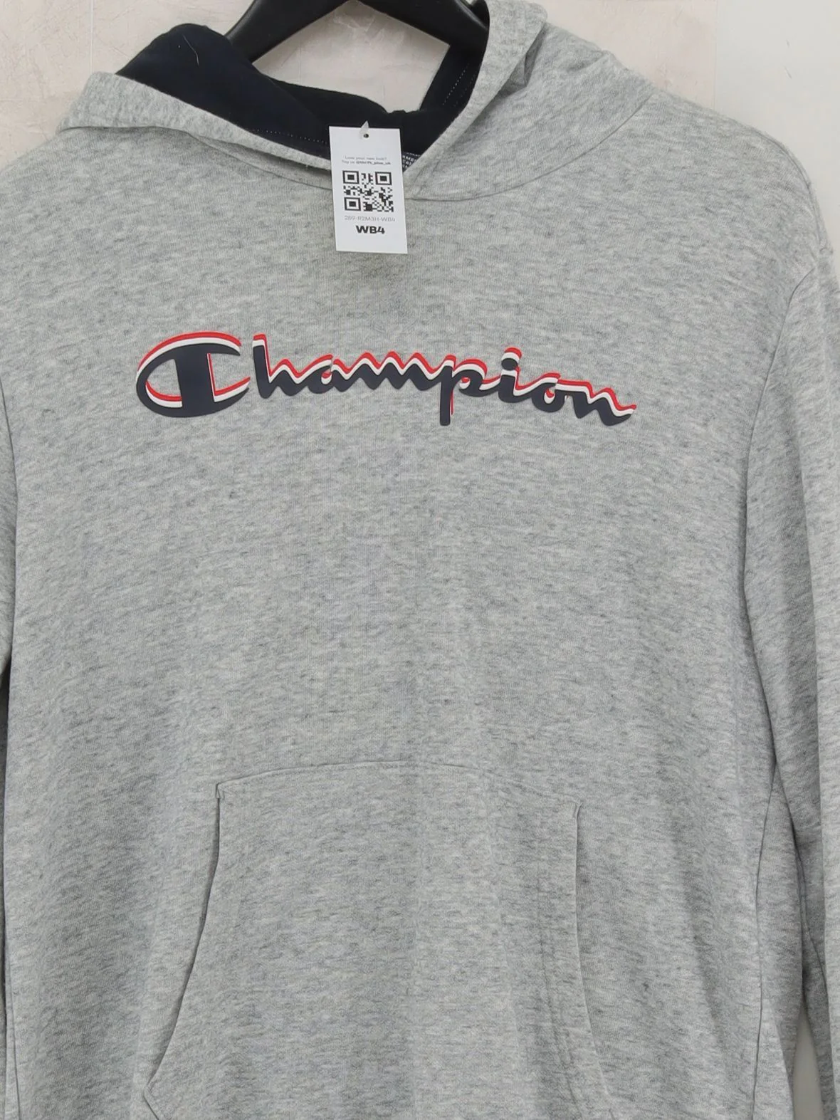 Champion Men's Hoodie XXL Grey Graphic Cotton with Polyester Pullover - Image 3