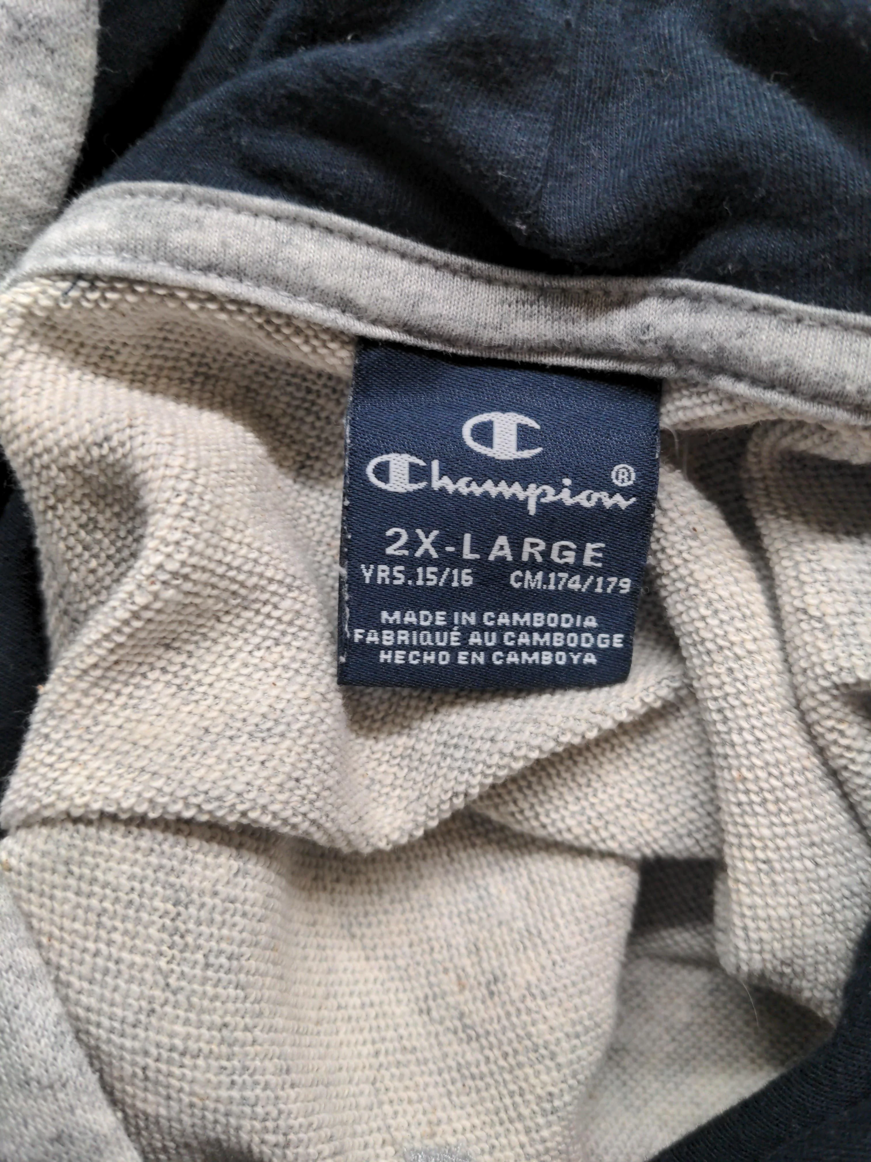 Champion Men's Hoodie XXL Grey Graphic Cotton with Polyester Pullover - Image 5