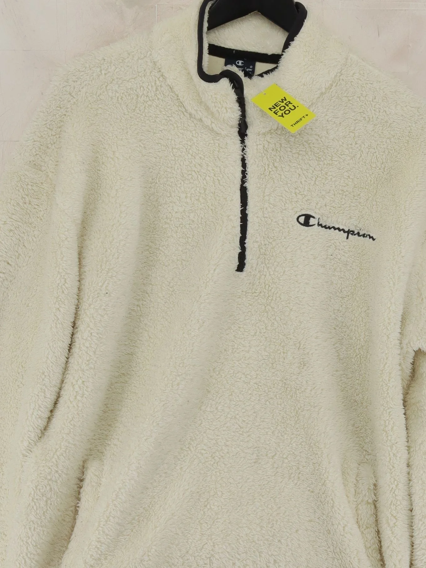 Champion Men's Jumper XL Cream Polyester with Cotton Mock Neck Pullover - Image 3