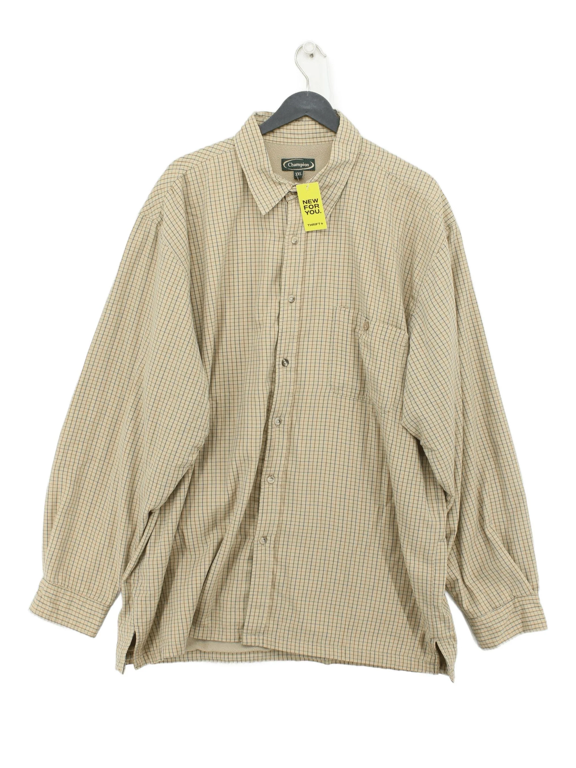 Champion Men's Shirt XXL Brown Checkered Cotton with Polyester Basic