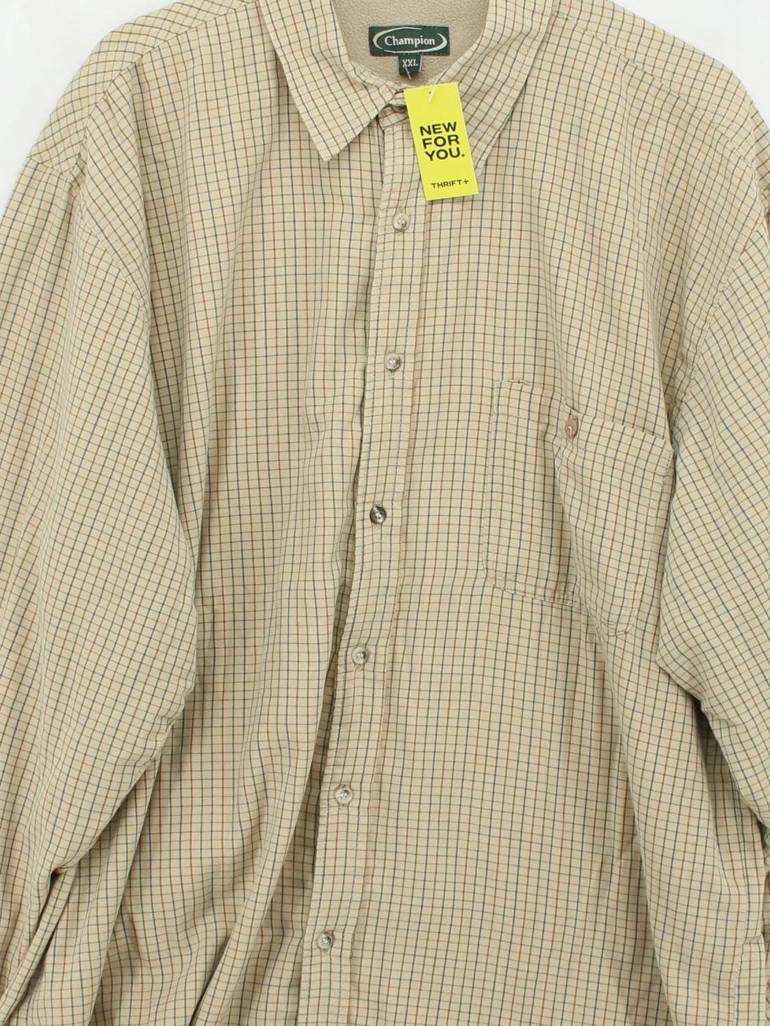 Champion Men's Shirt XXL Brown Checkered Cotton with Polyester Basic - Image 3