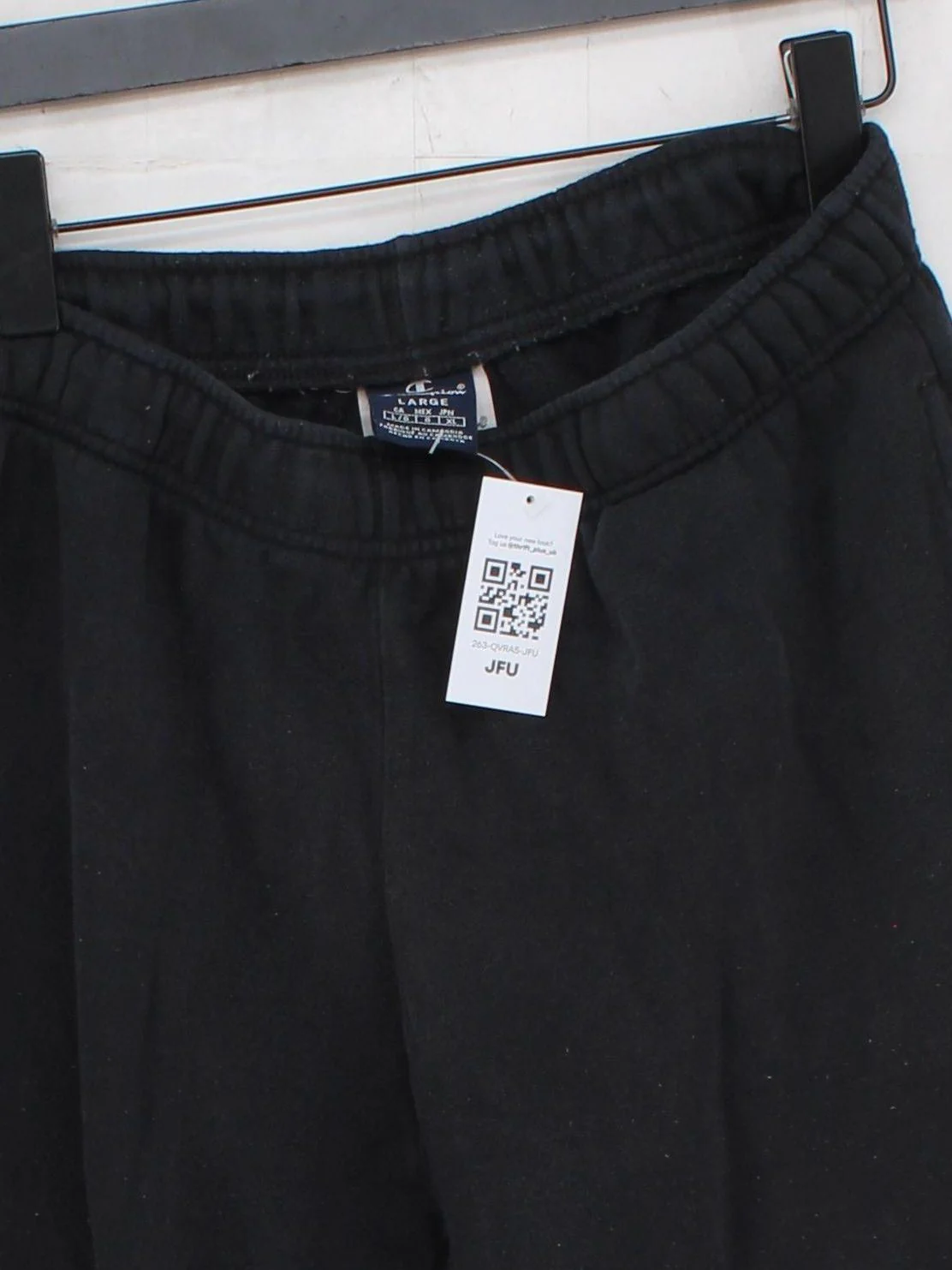 Champion Men's Sports Bottoms L Black Cotton with Polyester Sweatpants - Image 3