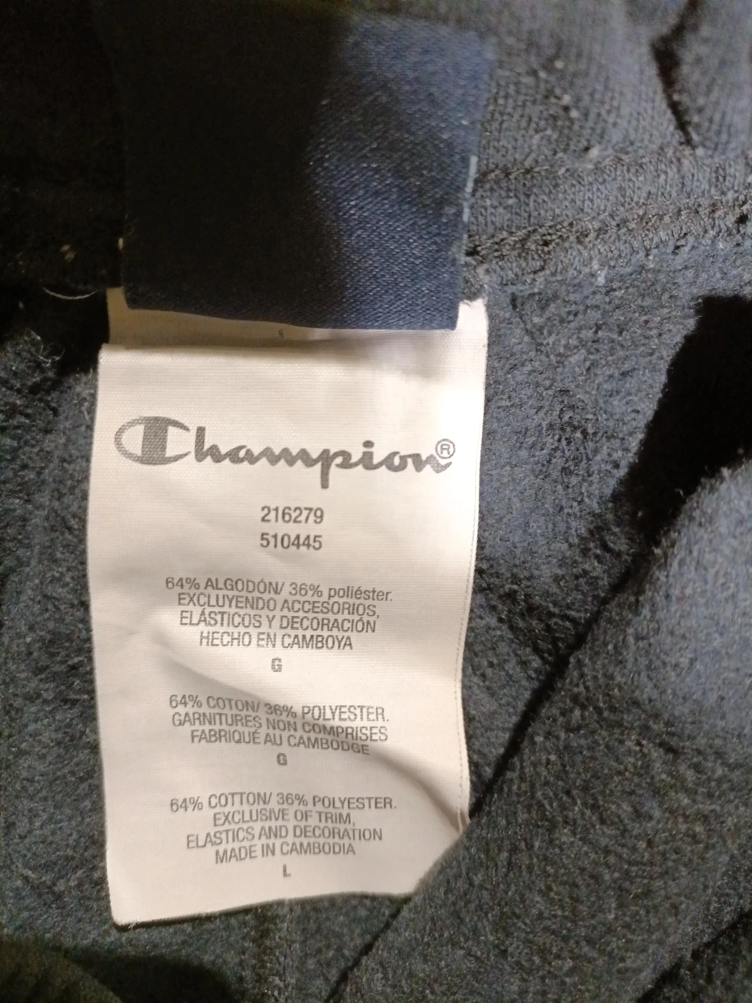 Champion Men's Sports Bottoms L Black Cotton with Polyester Sweatpants - Image 8