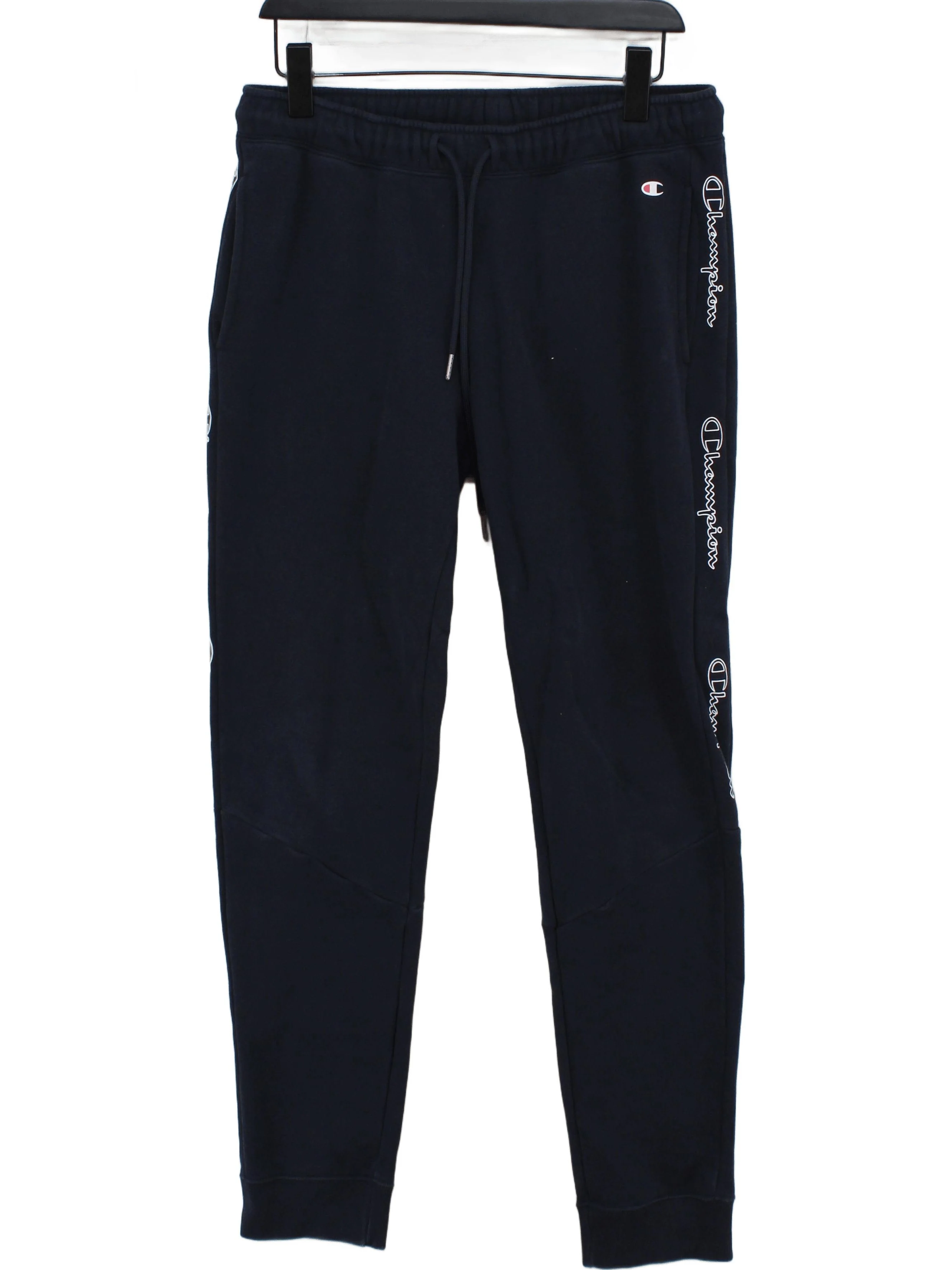 Champion Men's Sports Bottoms M Blue Graphic 100% Cotton Sweatpants