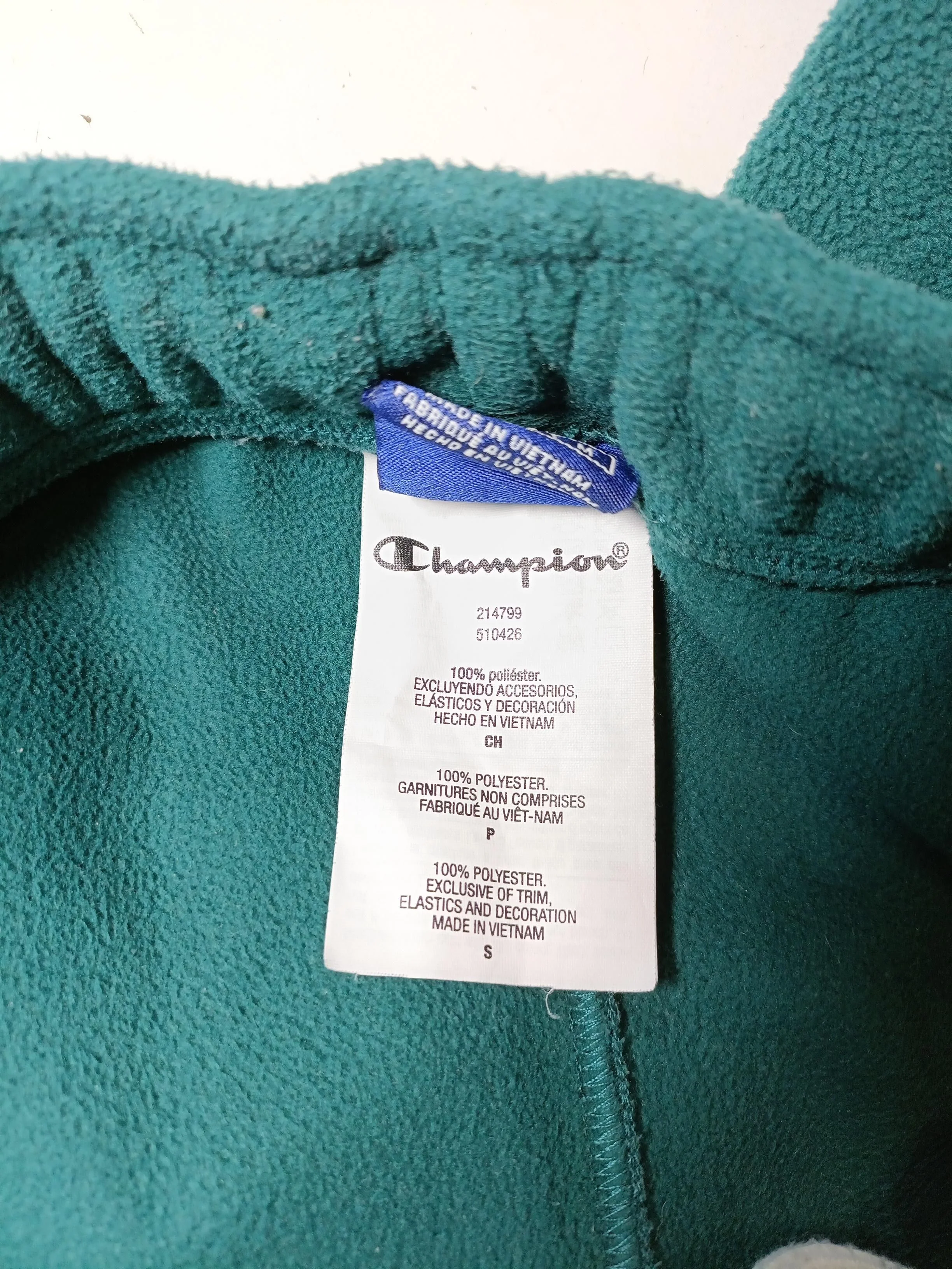 Champion Men's Sports Bottoms S Green 100% Polyester Sweatpants - Image 5