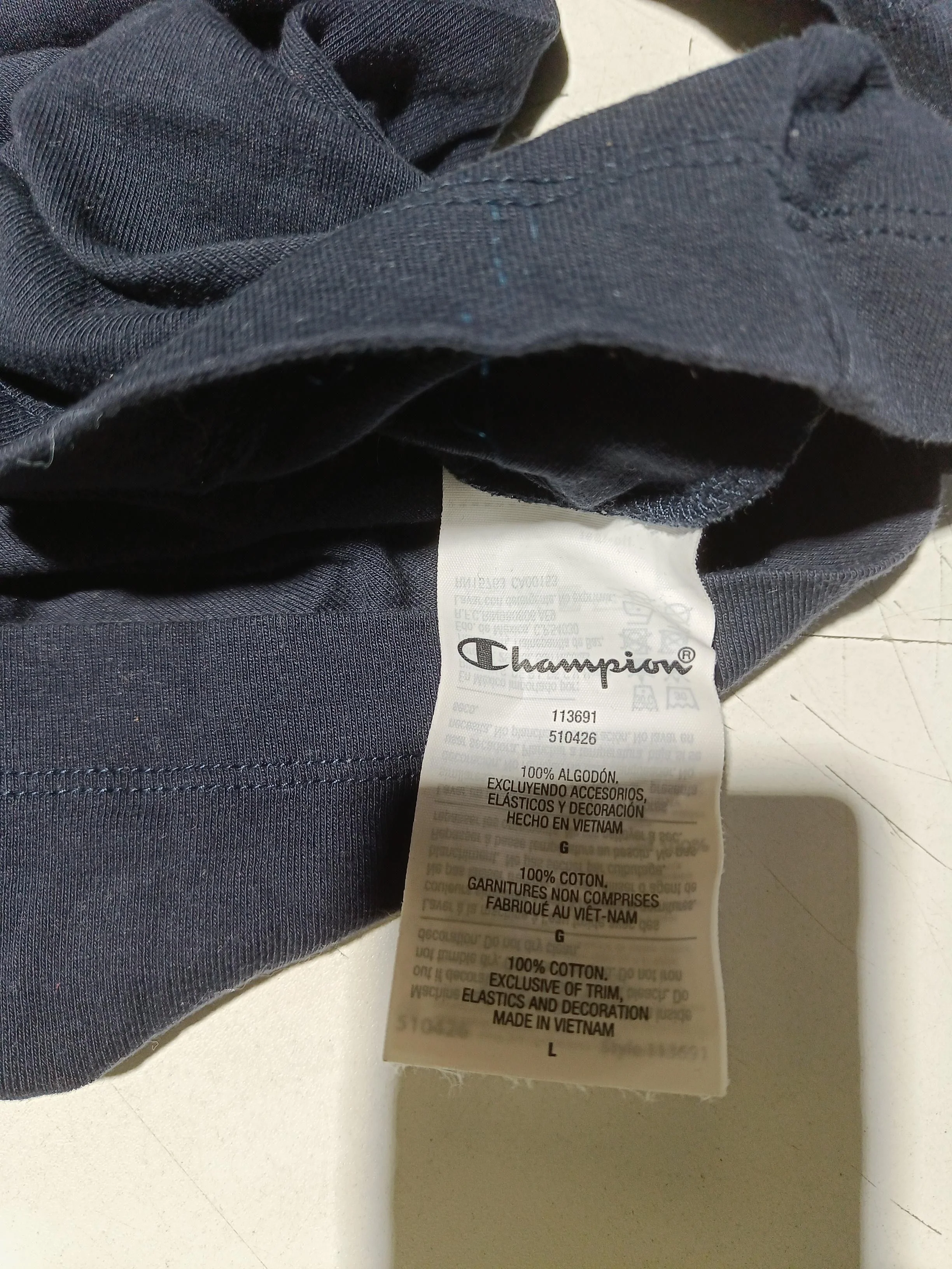 Champion Men's T-Shirt L Blue 100% Cotton Basic - Image 6