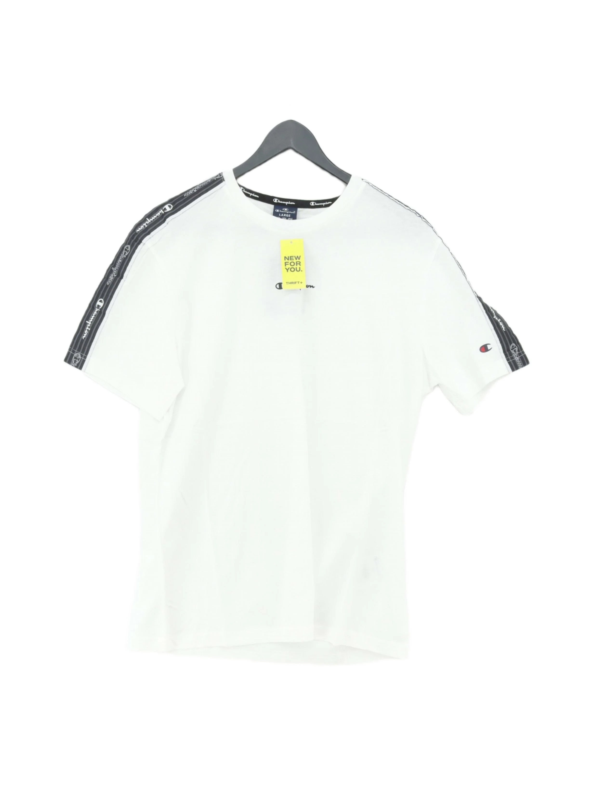 Champion Men's T-Shirt L White 100% Cotton Crew Neck Basic New with tags