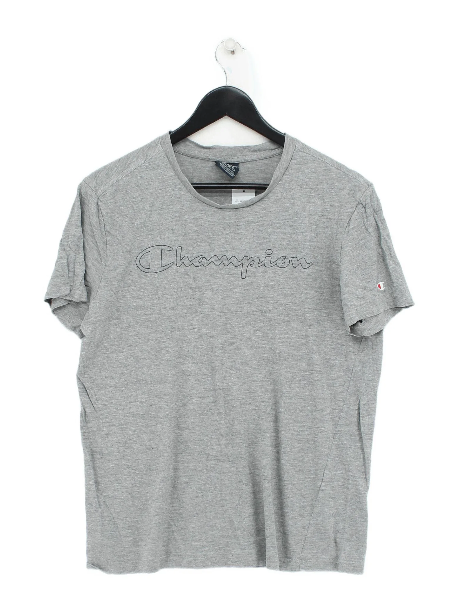 Champion Men's T-Shirt M Grey Graphic 100% Cotton Basic