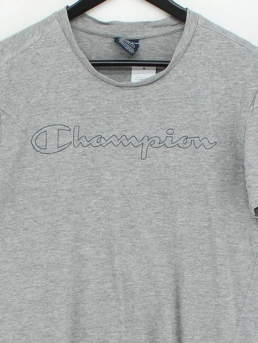 Champion Men's T-Shirt M Grey Graphic 100% Cotton Basic - Image 3