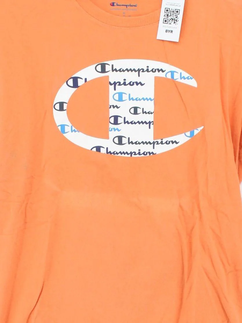 Champion Men's T-Shirt M Orange Graphic 100% Cotton Basic - Image 3