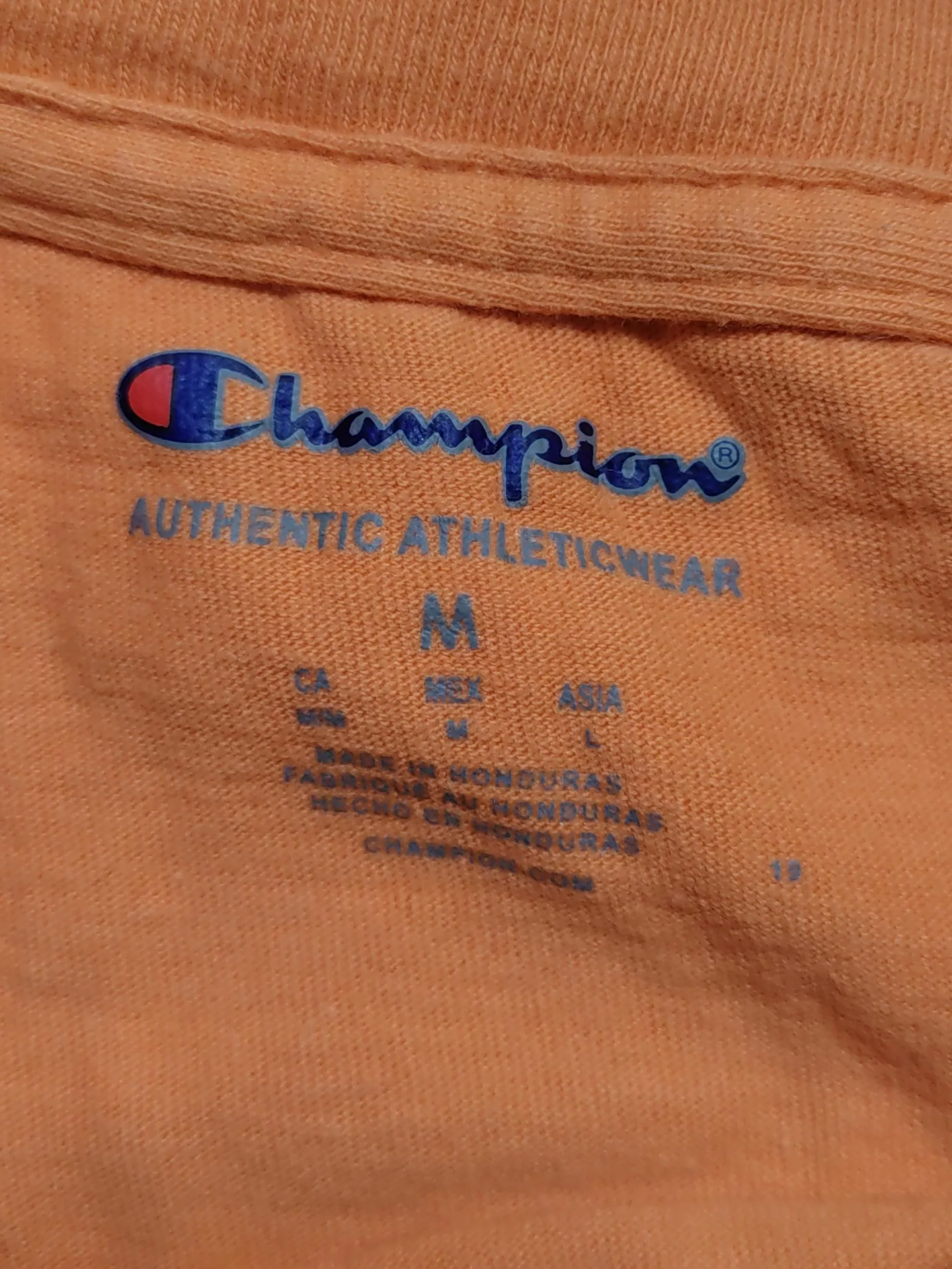 Champion Men's T-Shirt M Orange Graphic 100% Cotton Basic - Image 6