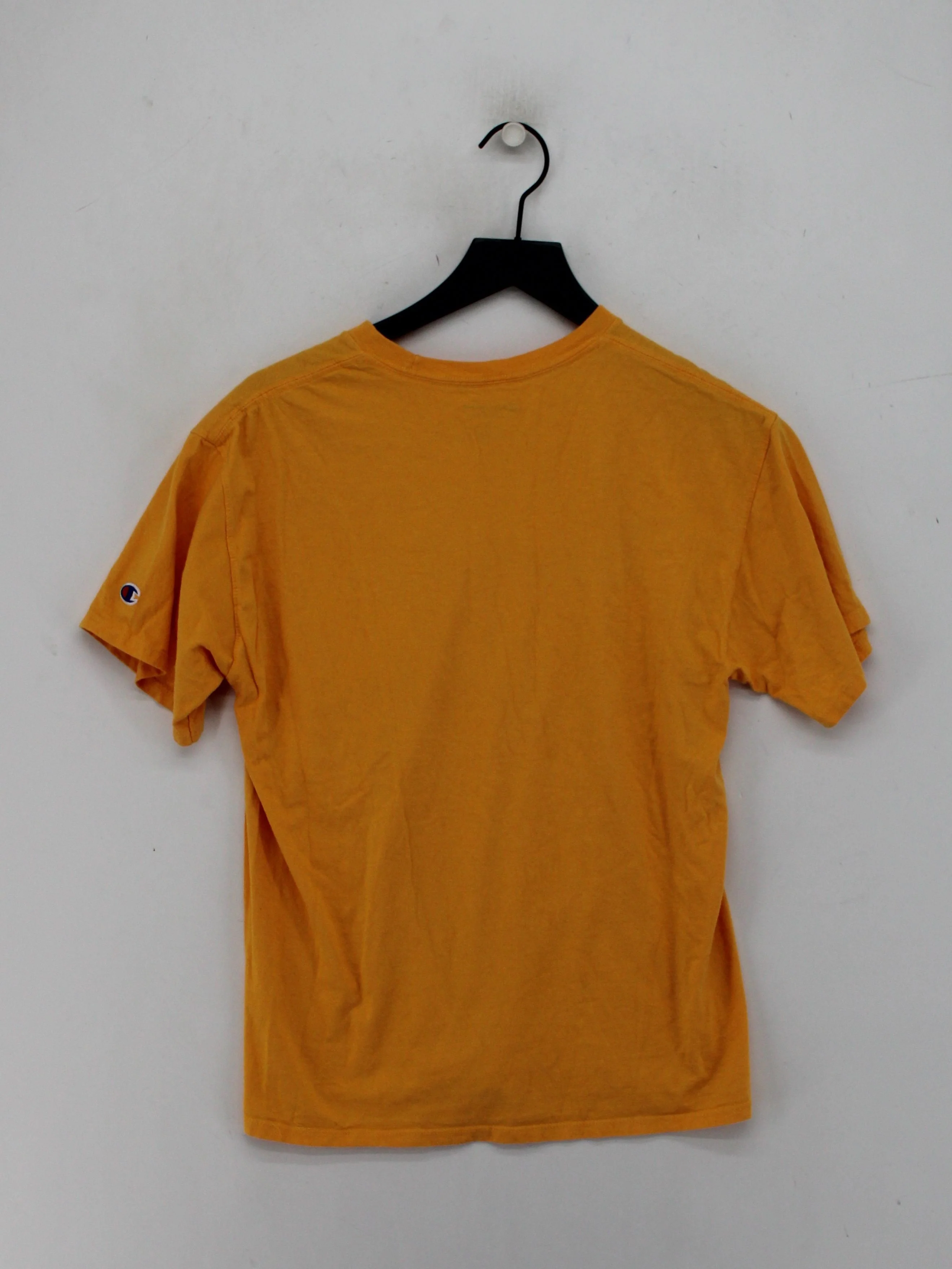 Champion Men's T-Shirt M Yellow Graphic 100% Cotton Basic - Image 2