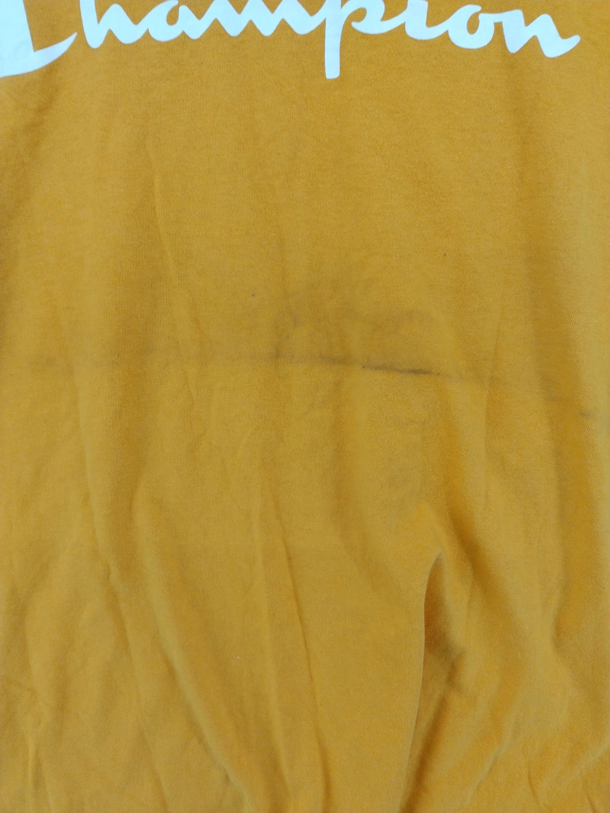 Champion Men's T-Shirt M Yellow Graphic 100% Cotton Basic - Image 5