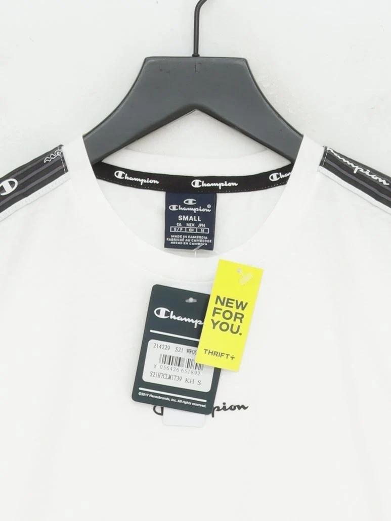 Champion Men's T-Shirt S White 100% Cotton Basic New with tags - Image 3