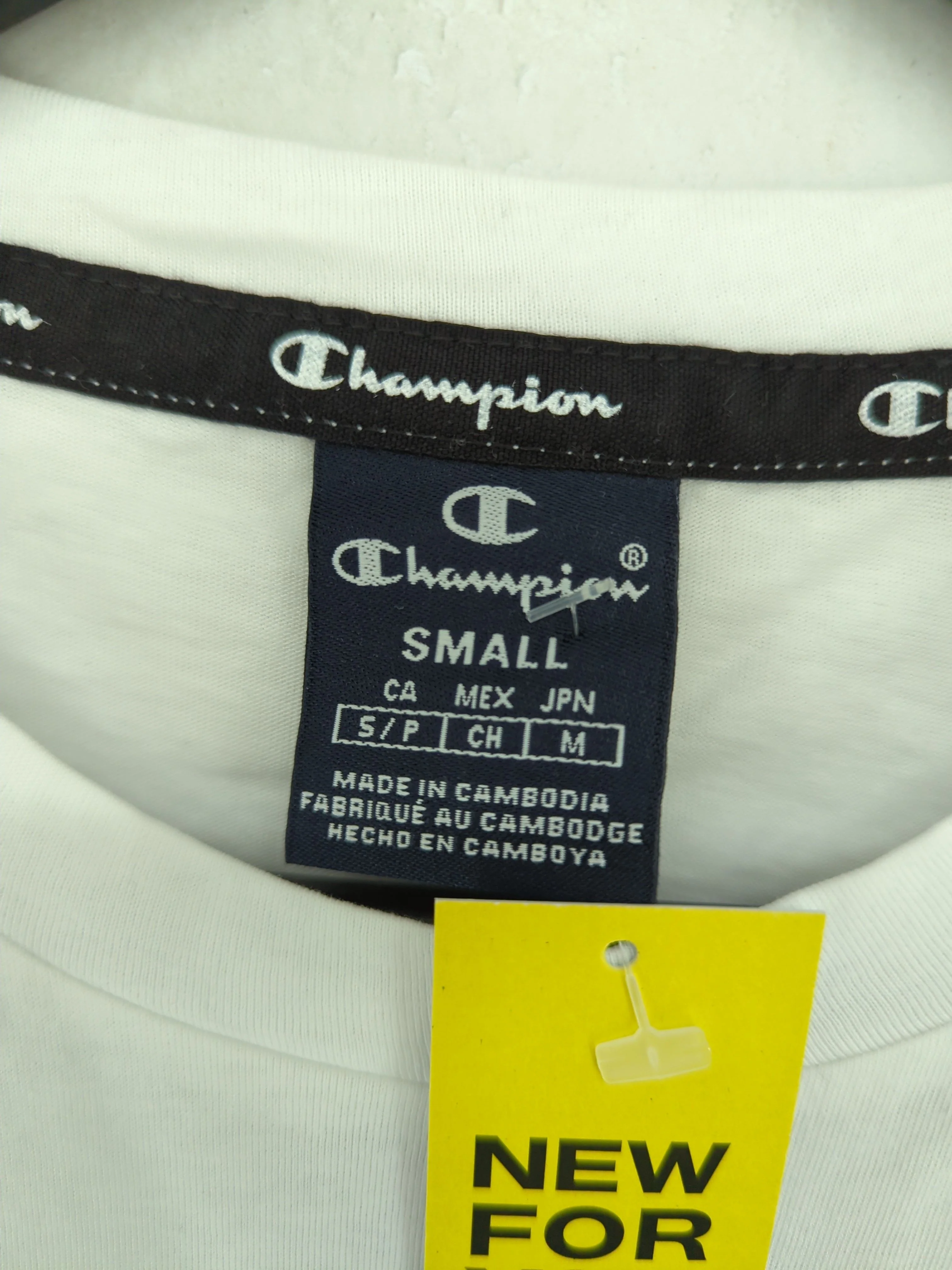 Champion Men's T-Shirt S White 100% Cotton Basic New with tags - Image 5