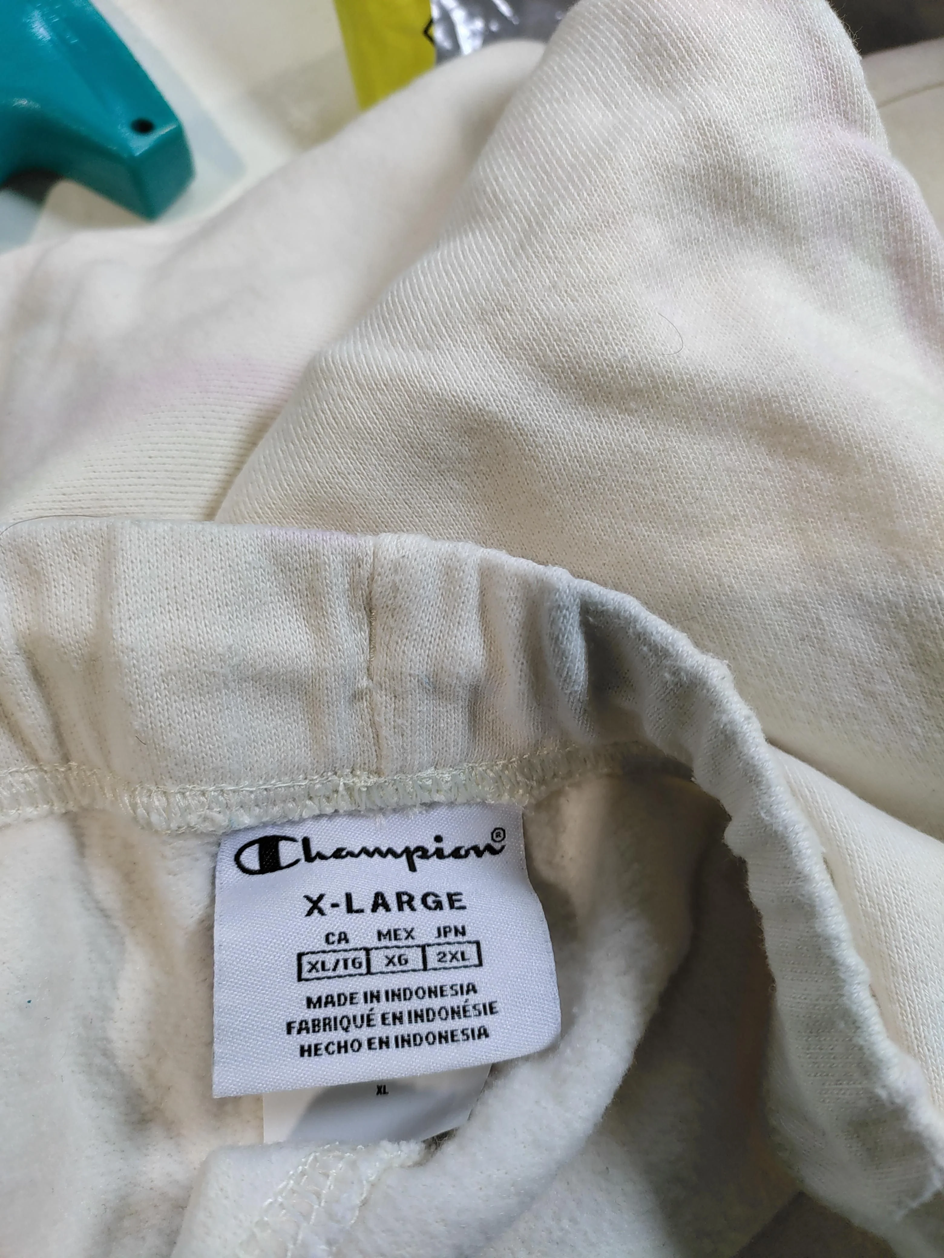 Champion Women's Sports Bottoms XL Cream Cotton with Polyester Sweatpants - Image 5