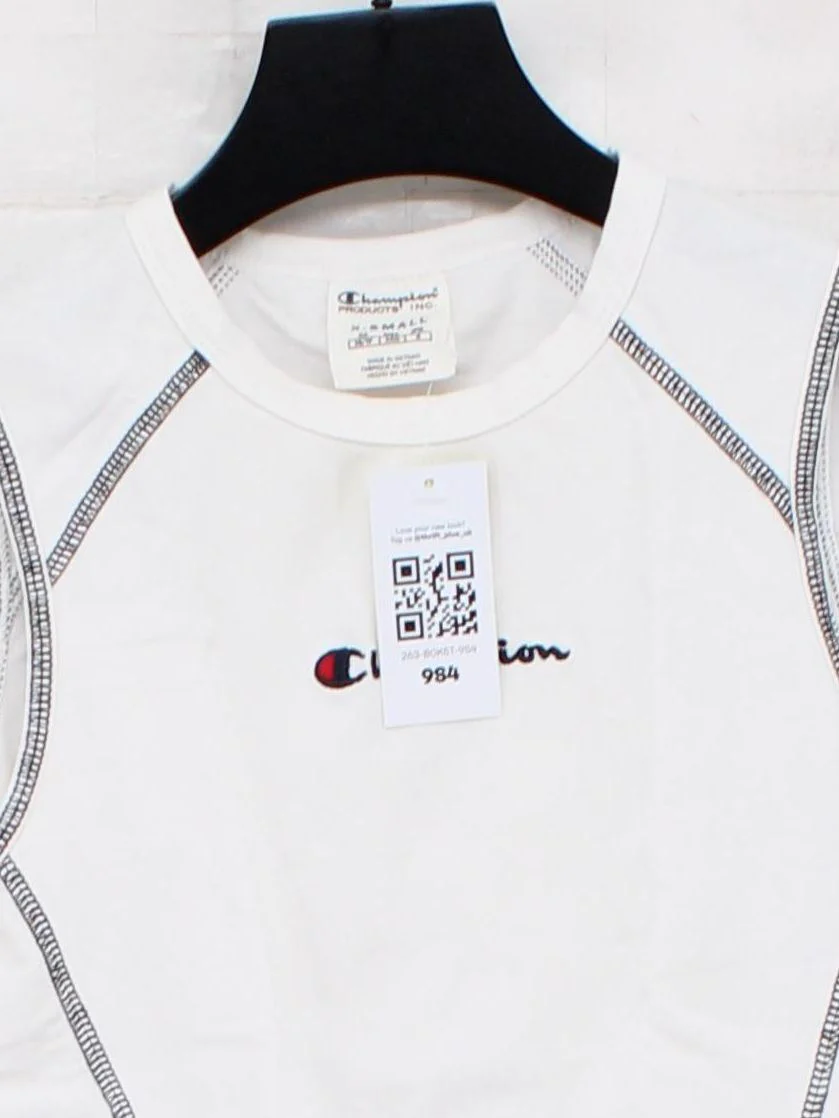 Champion Women's T-Shirt XS White 100% Other Sleeveless Basic - Image 3