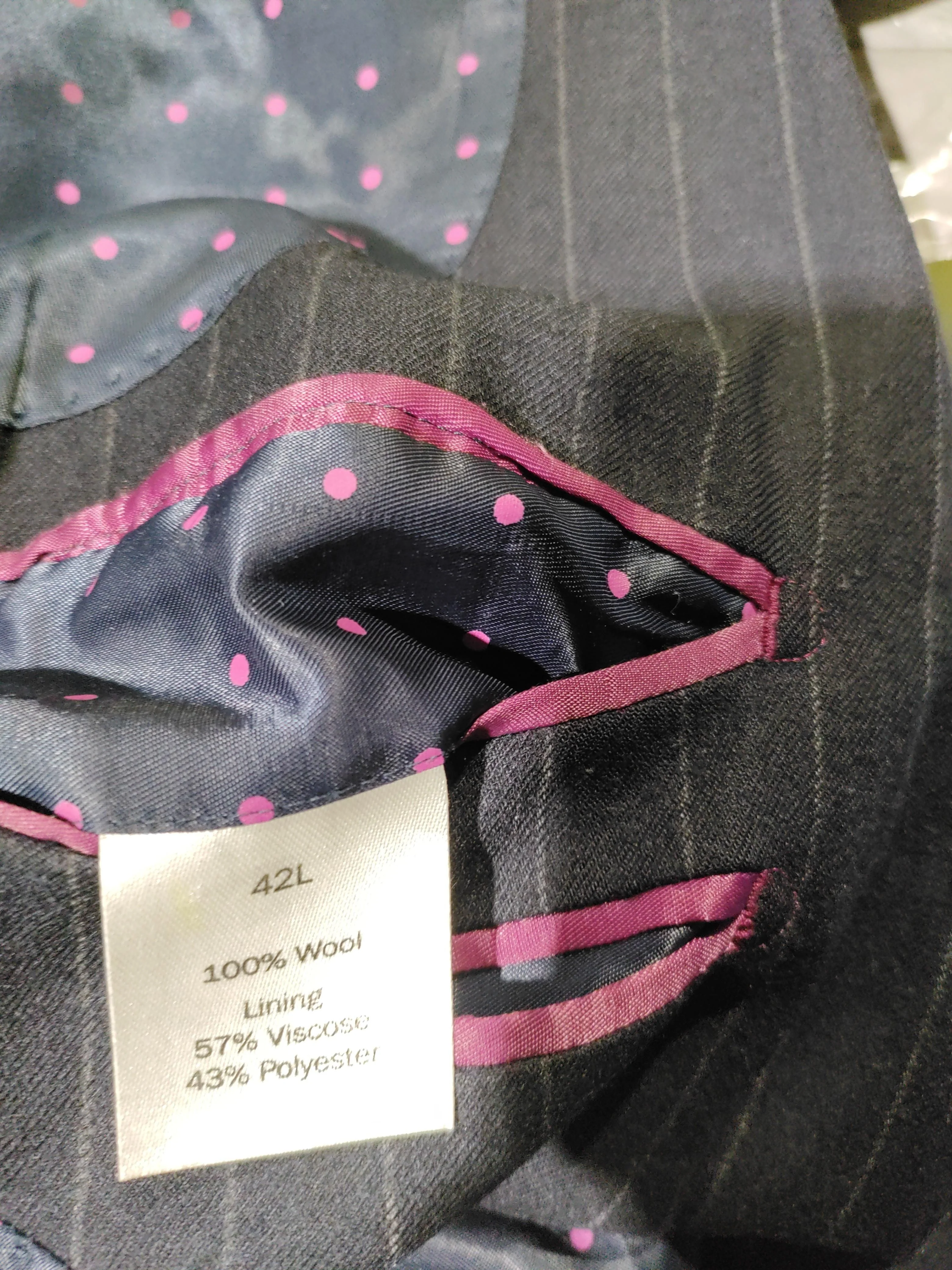Charles Tyrwhitt Men's Blazer Chest: 42 in Blue Wool - Image 6