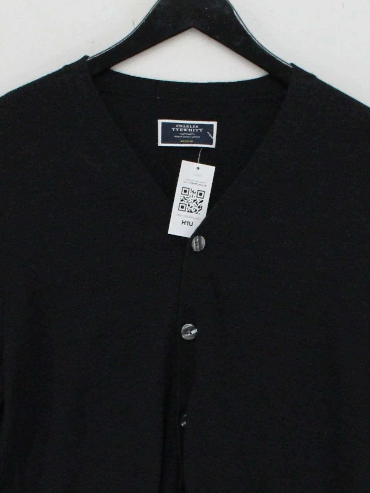 Charles Tyrwhitt Men's Cardigan M Black 100% Wool V-Neck Cardigan - Image 3