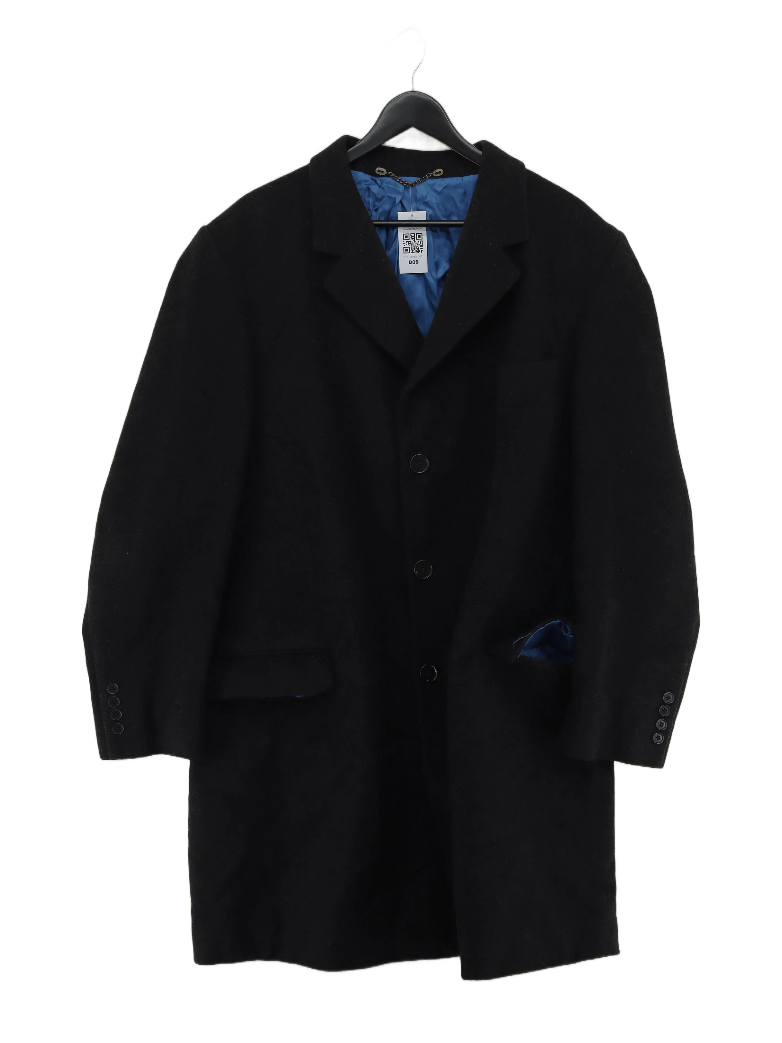 Charles Tyrwhitt Men's Coat Chest: 46 in Black Wool
